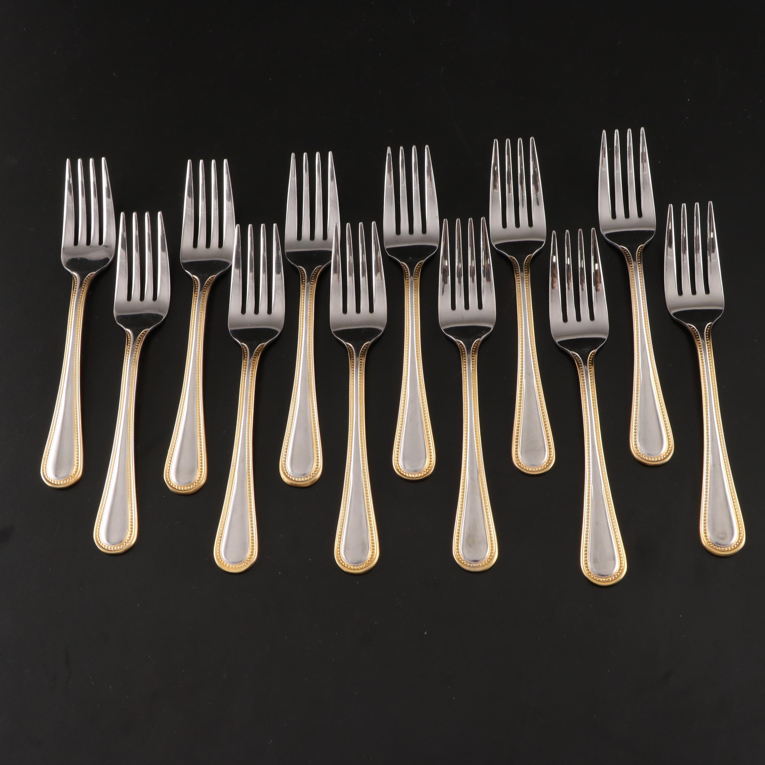 Wallace "Gold Royal Bead" Stainless Flatware Set