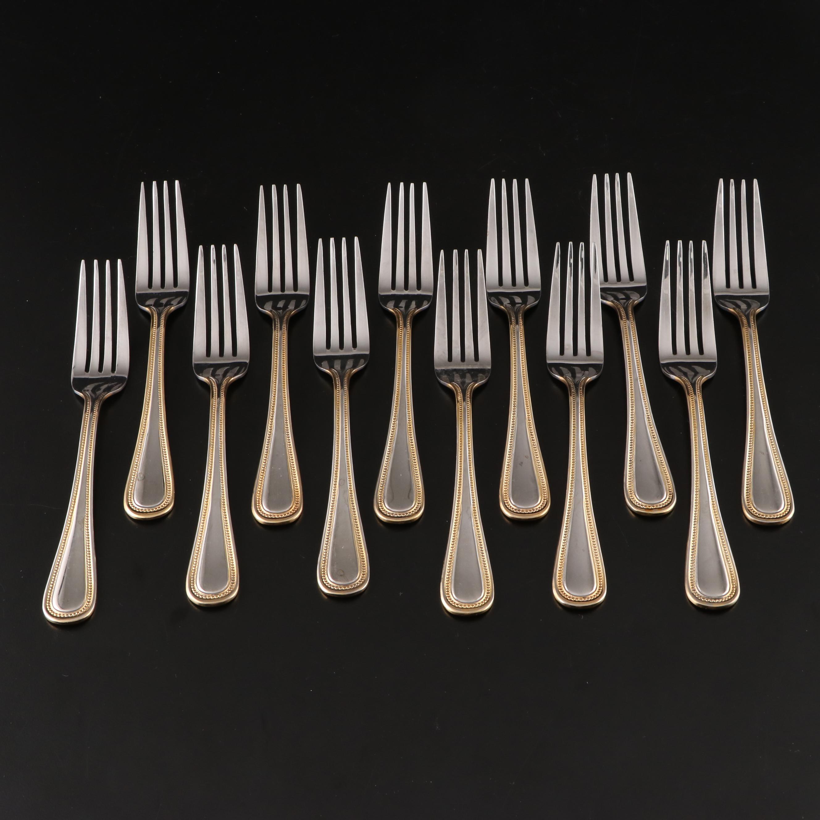 Wallace "Gold Royal Bead" Stainless Flatware Set