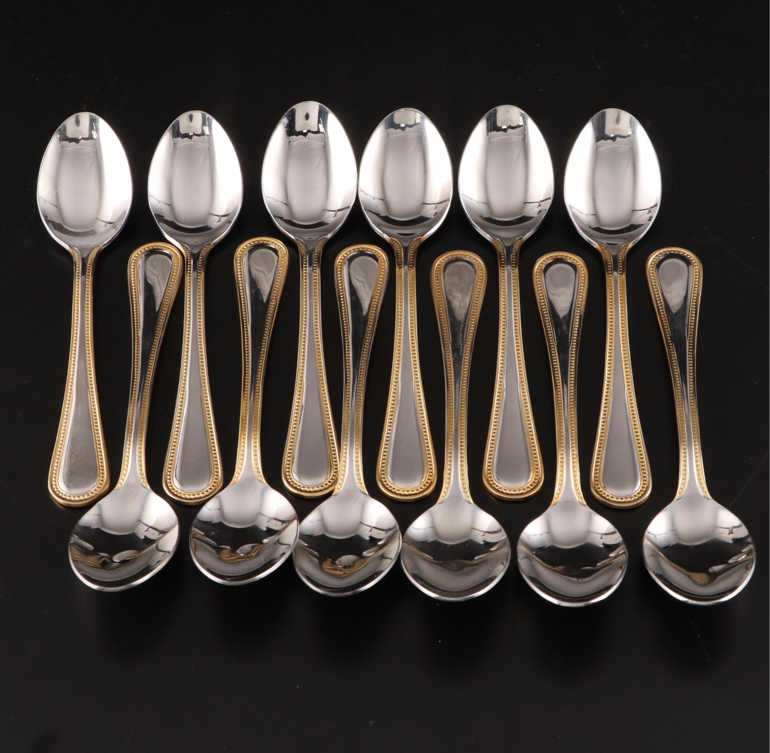 Wallace "Gold Royal Bead" Stainless Flatware Set