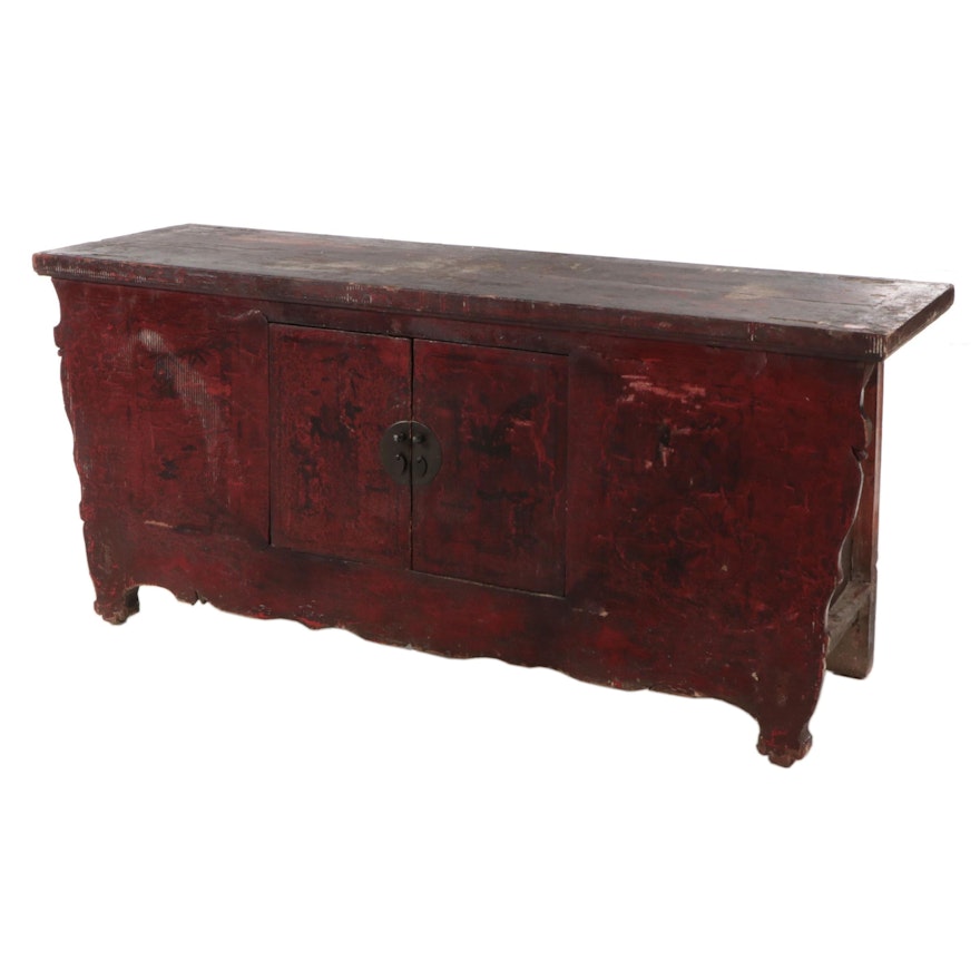 Chinese Lacquered Wood Altar Cabinet