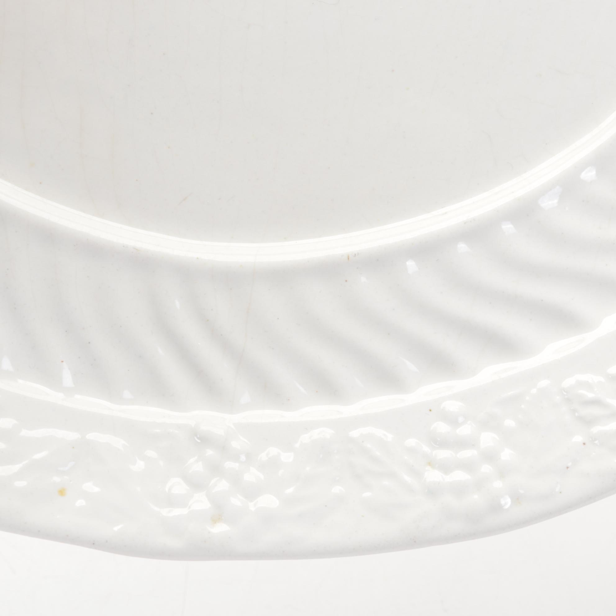 White Ceramic Tureen and Underplate with Table Linens