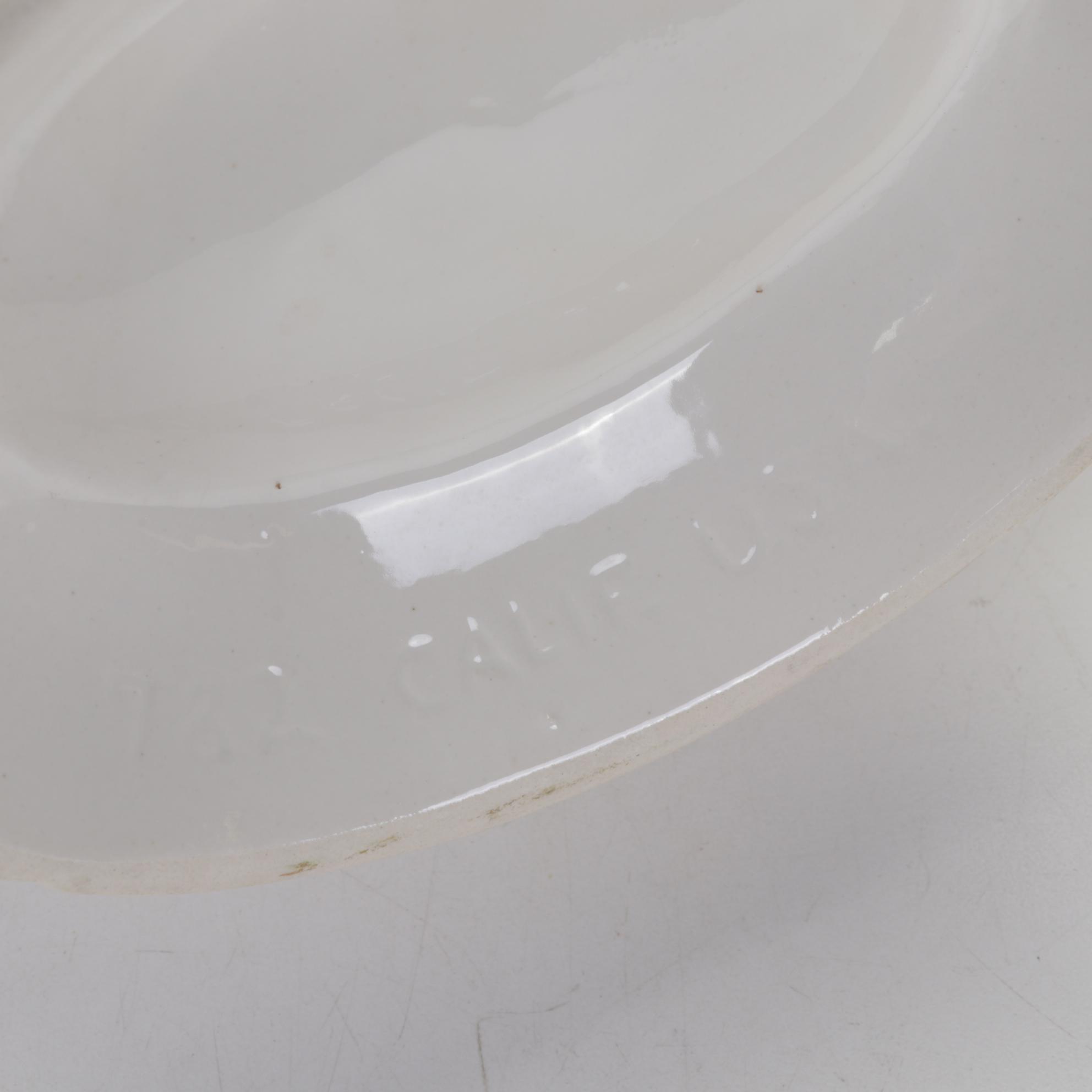 White Ceramic Tureen and Underplate with Table Linens