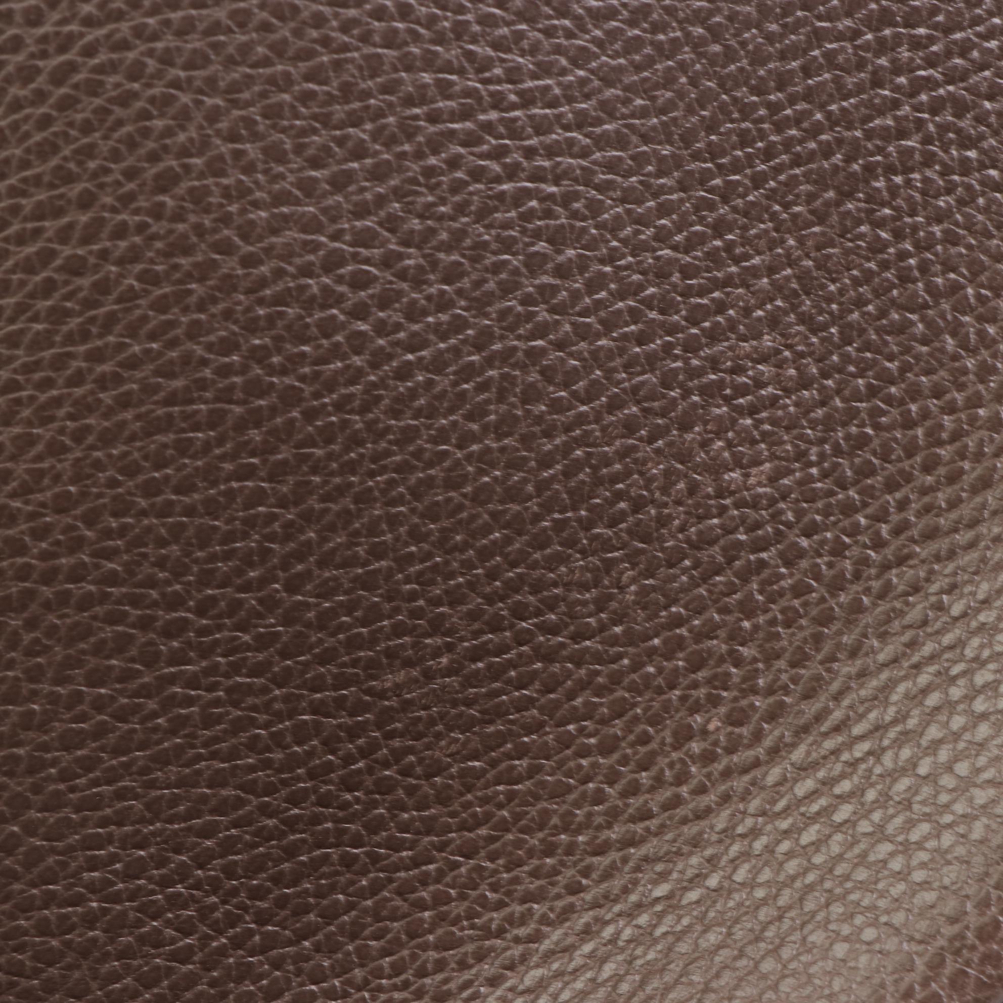 Gucci Lady Dollar Dome Satchel Handbag in Brown Grained Leather