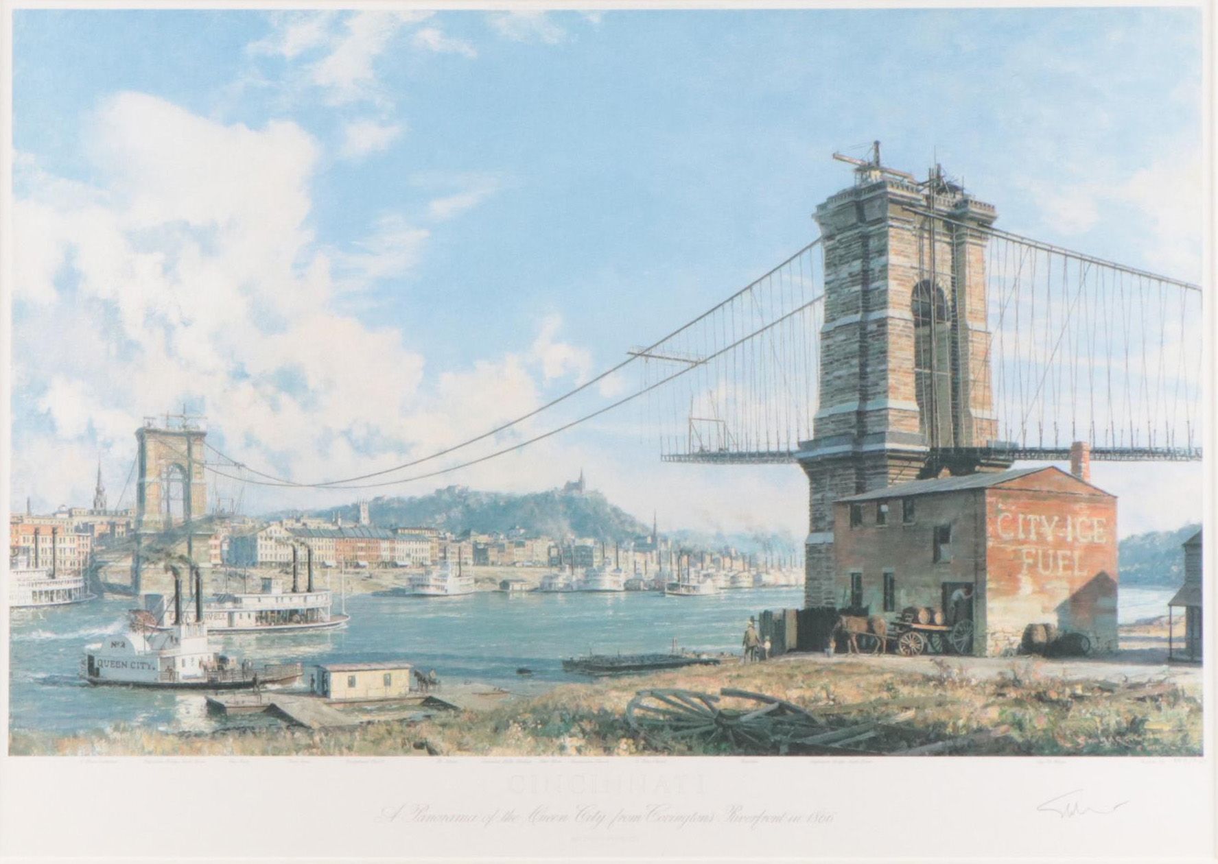John Stobart Offset Lithograph "Cincinnati," 1990