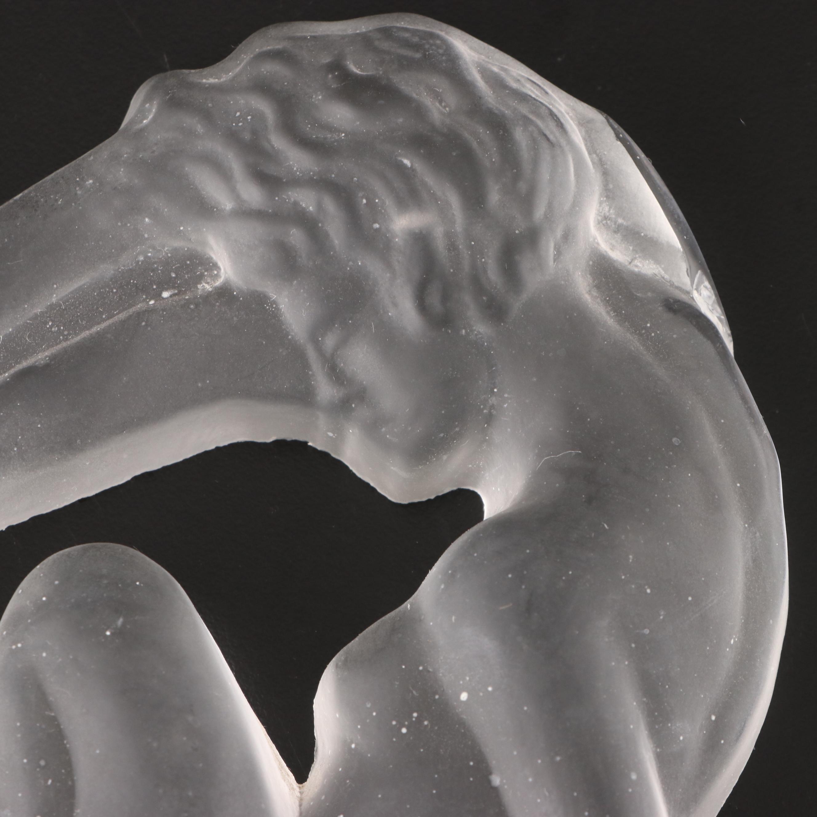 Art Nouveau Frosted Glass Paperweight