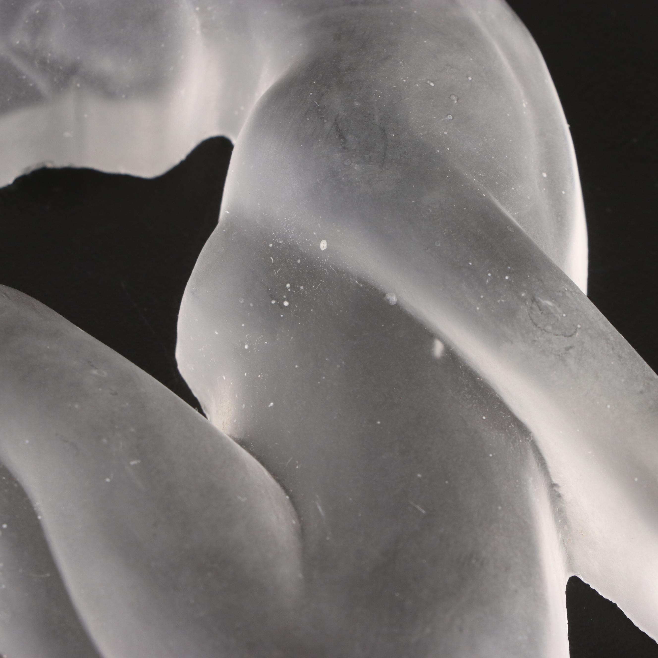 Art Nouveau Frosted Glass Paperweight