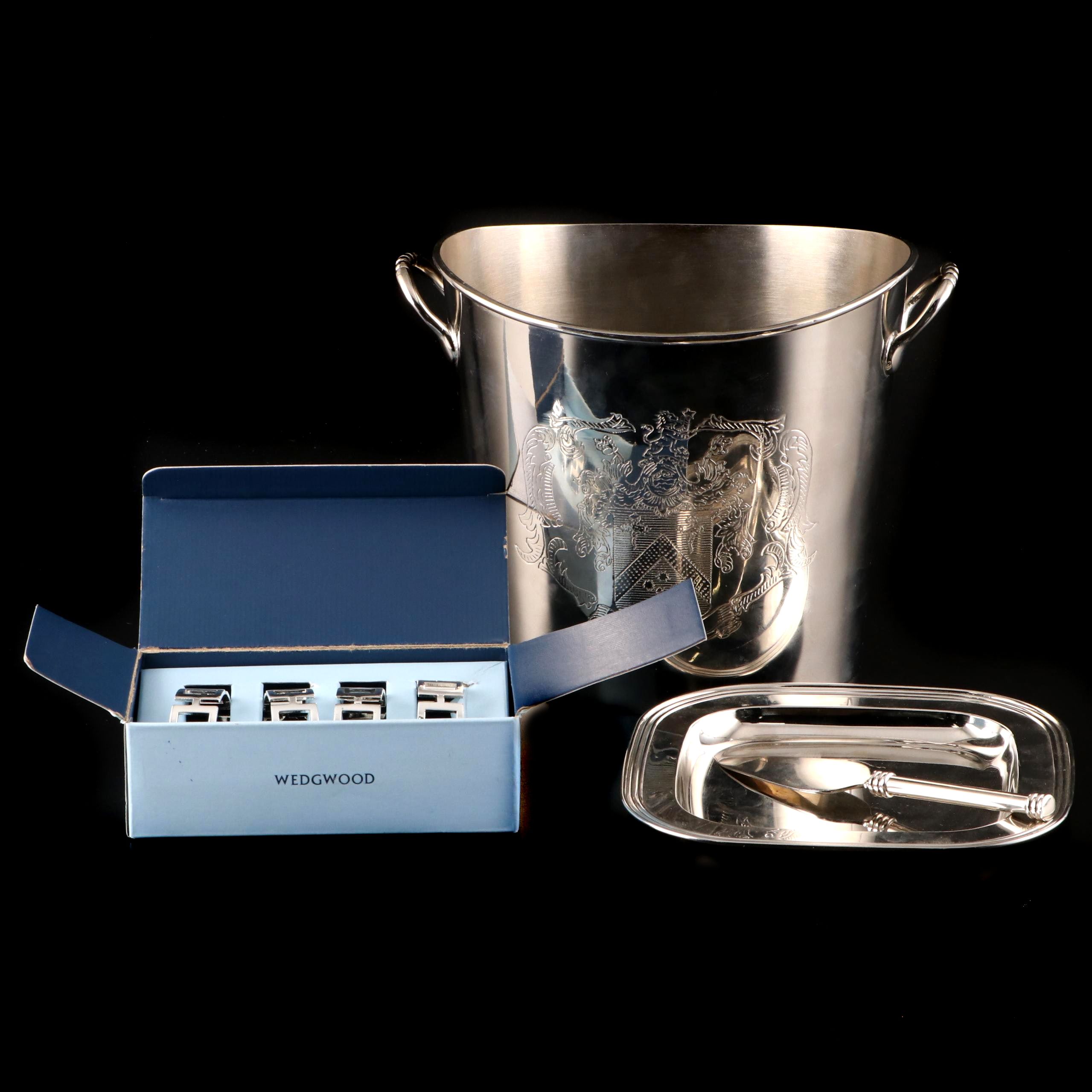 Wedgwood Stainless Steel Napkin Rings with Other Metal Serveware