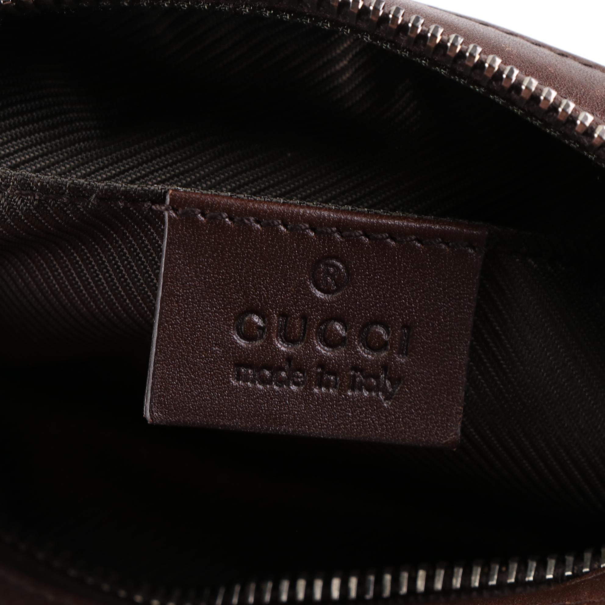 Gucci GG Web Canvas and Leather Pouch