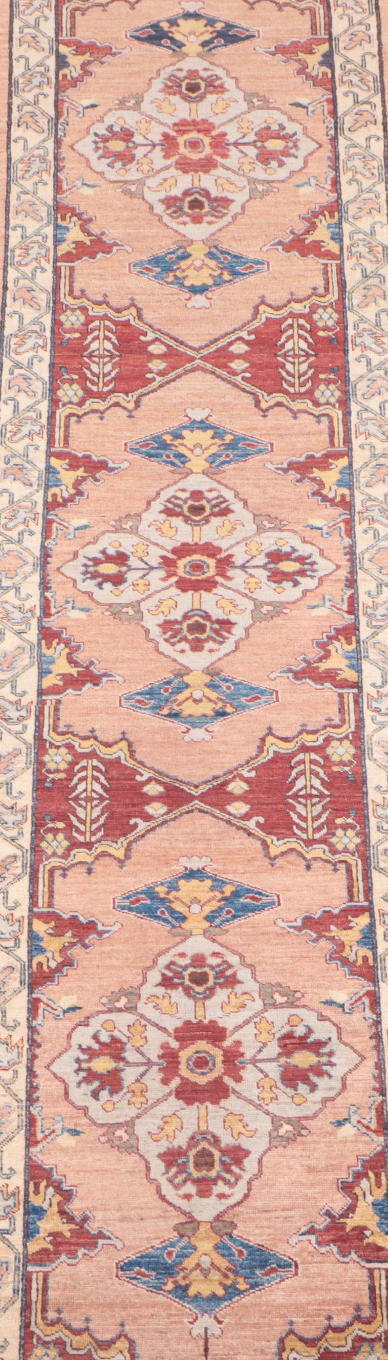 2'7 x 14'2 Hand-Knotted Indian Agra Carpet Runner