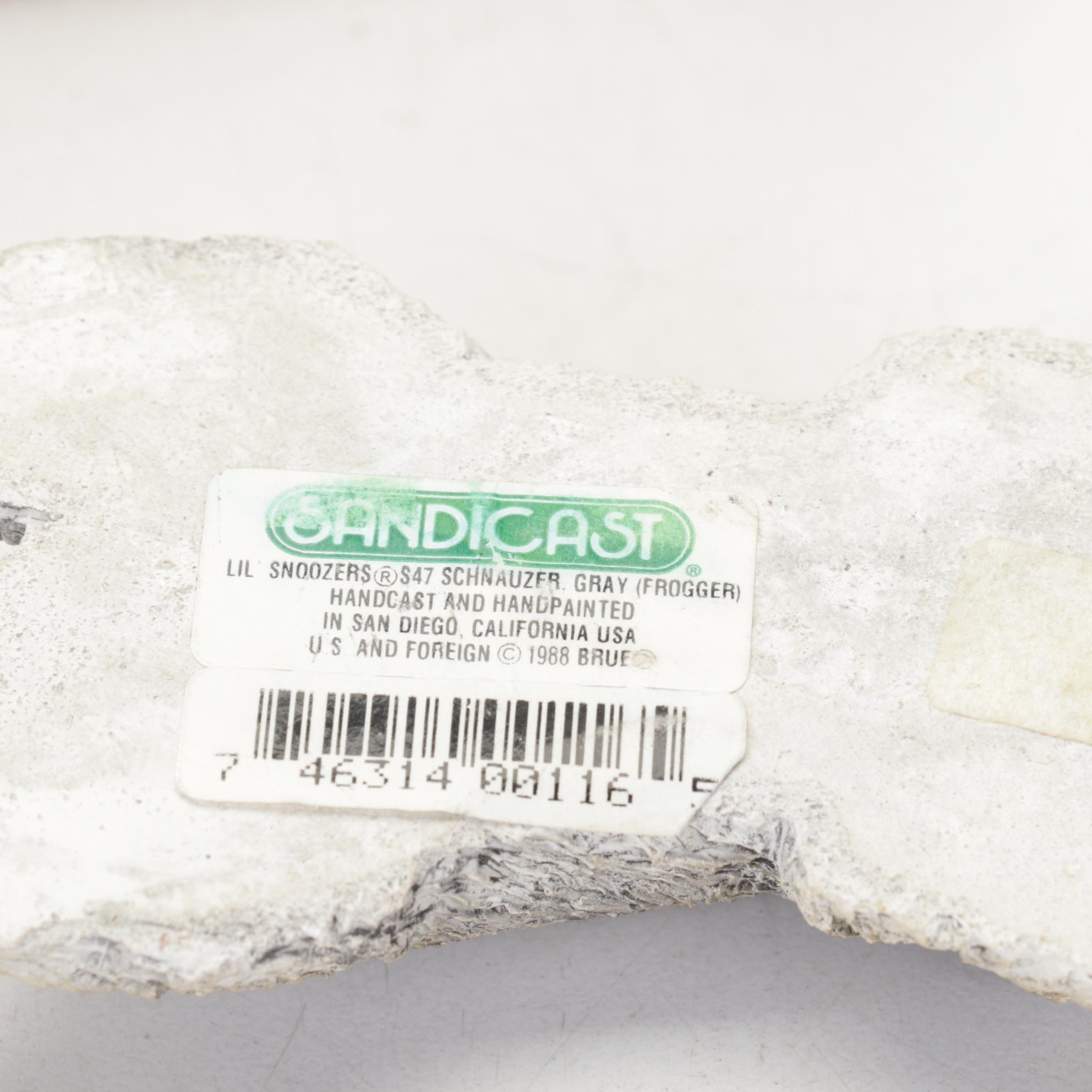 Ceramic Hunter Figurine in Glass Case with Other Dog Figurines, Mid-Late 20th C