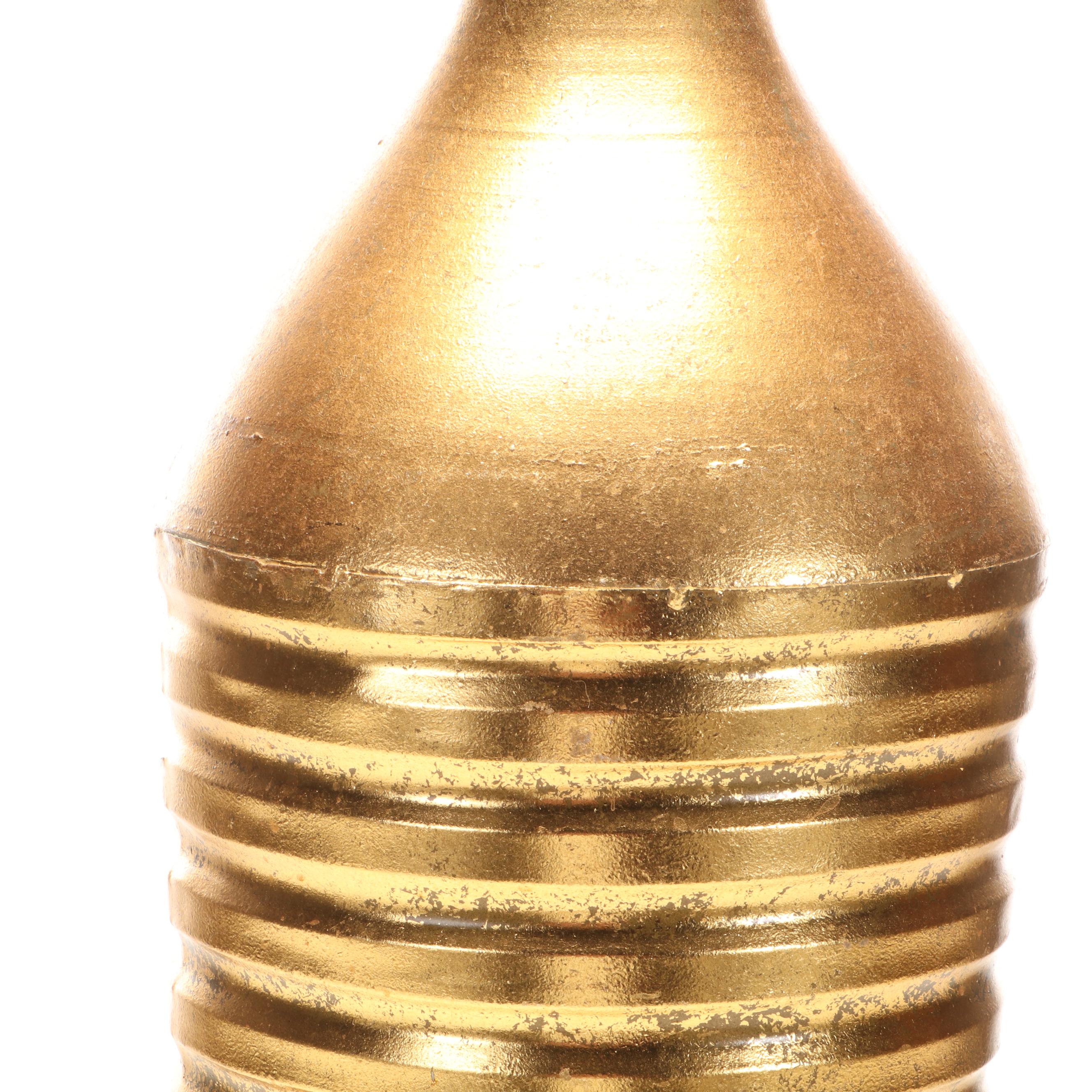 At Home Contemporary Gold Tone Metal Floor Vase