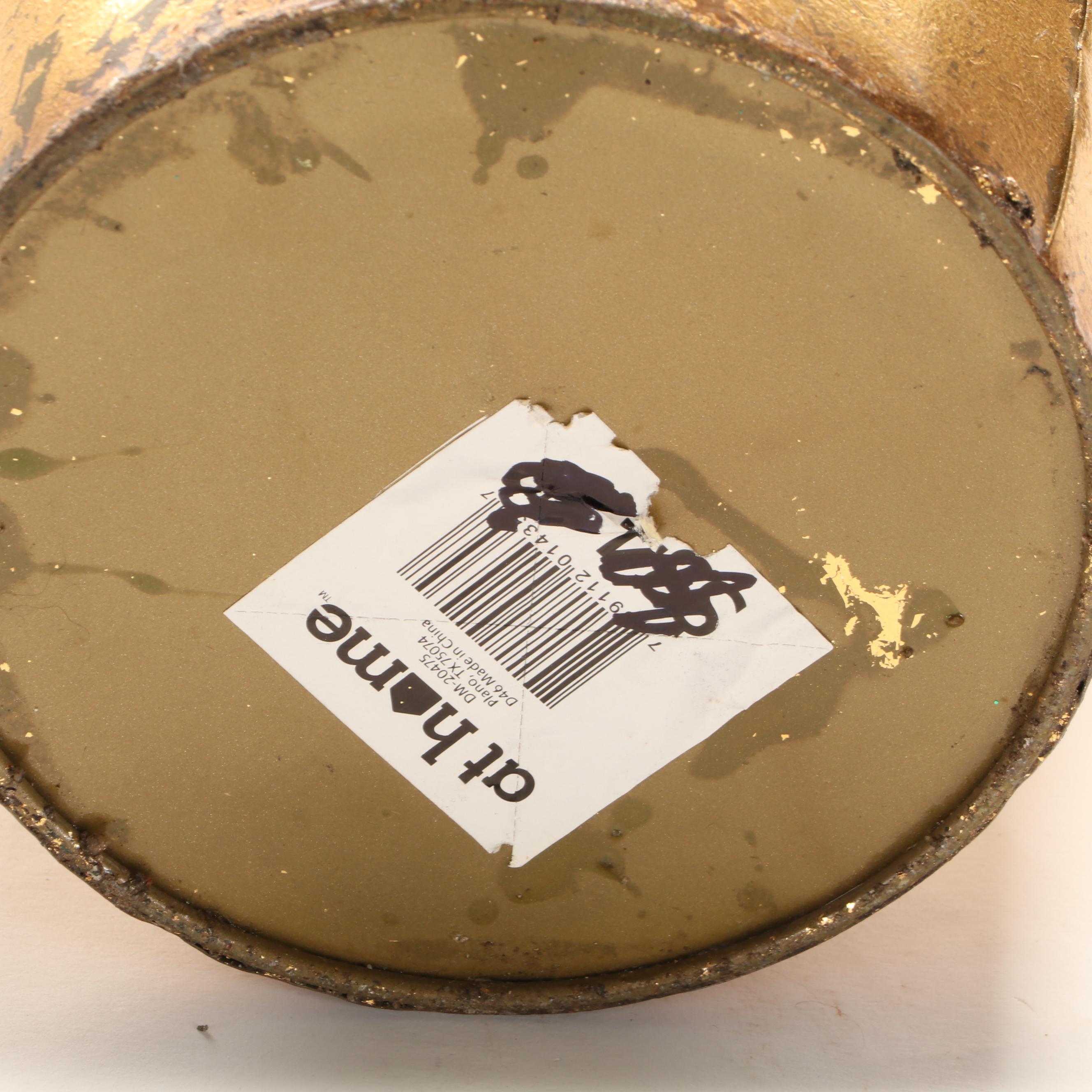 At Home Contemporary Gold Tone Metal Floor Vase