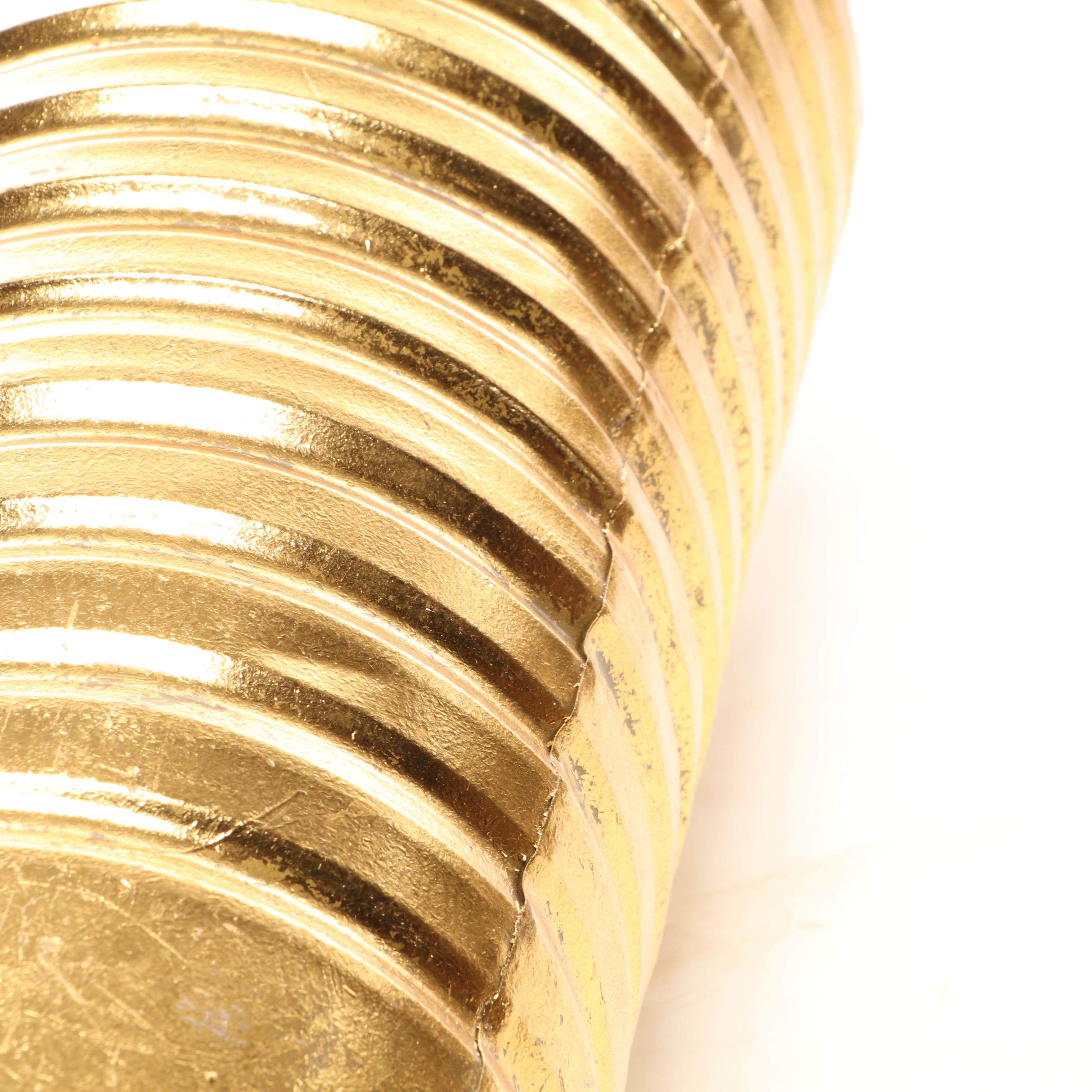 At Home Contemporary Gold Tone Metal Floor Vase