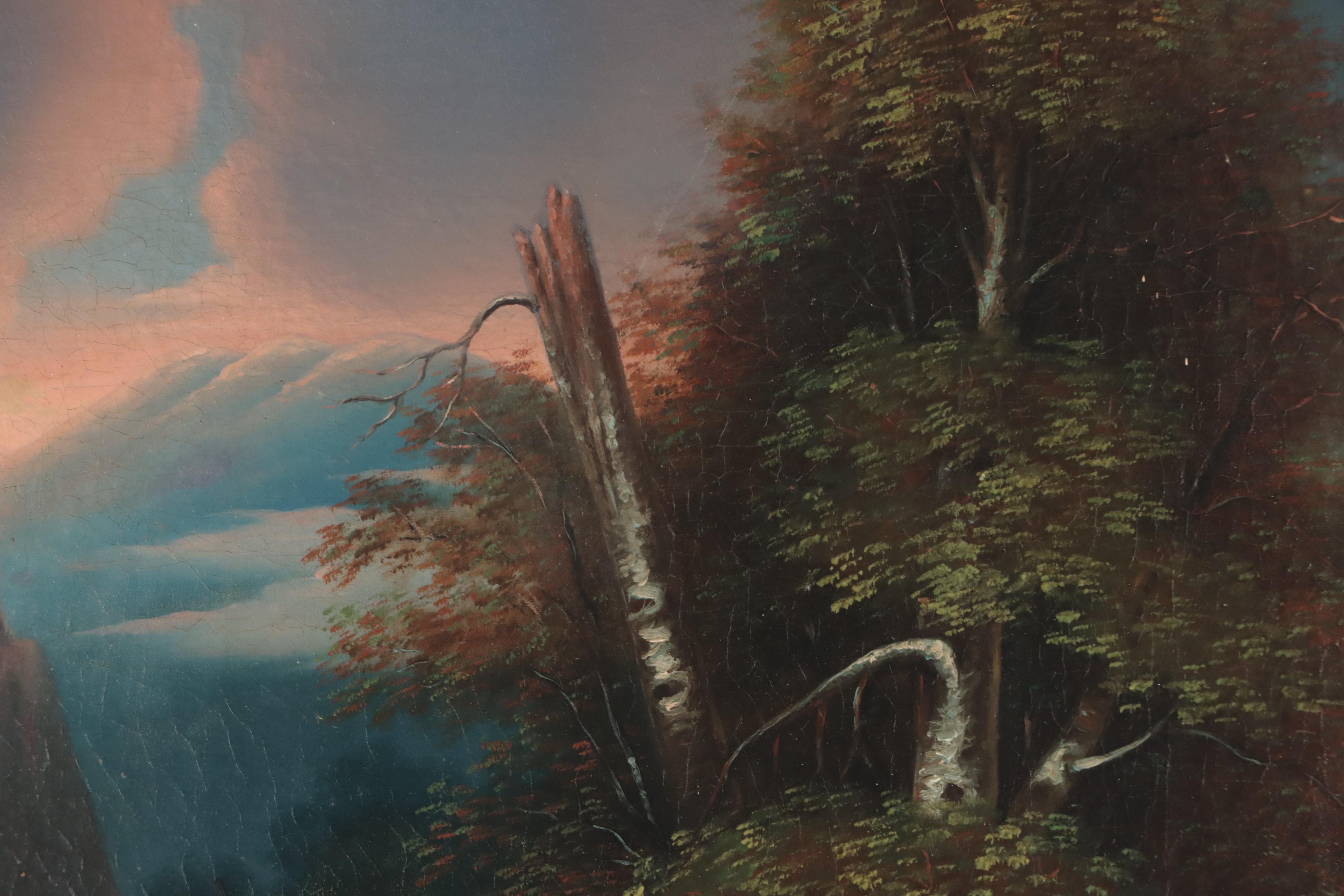 Istvan Szkicsak-Klinovszky Oil Painting "Vásárra nduló román család"