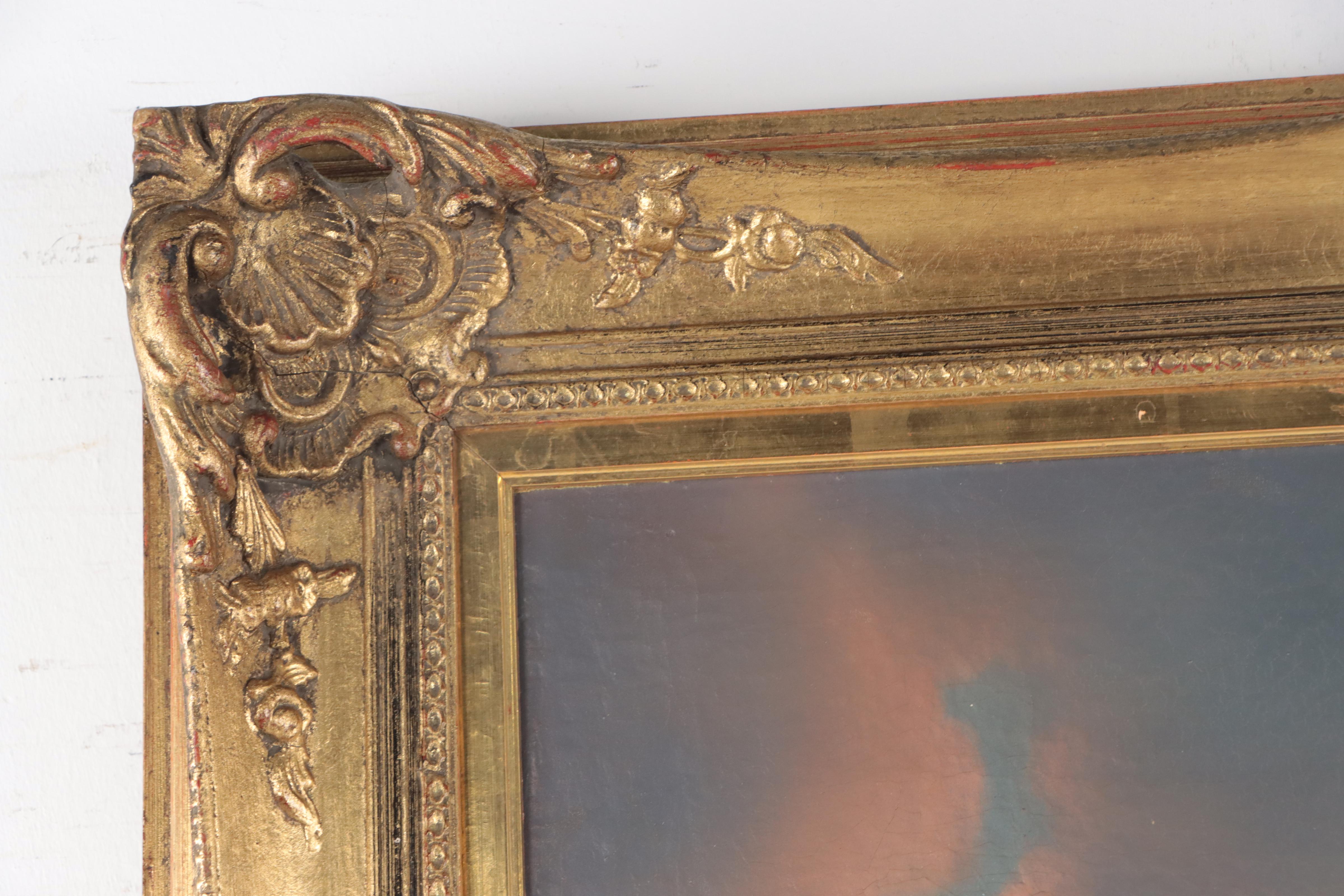 Istvan Szkicsak-Klinovszky Oil Painting "Vásárra nduló román család"