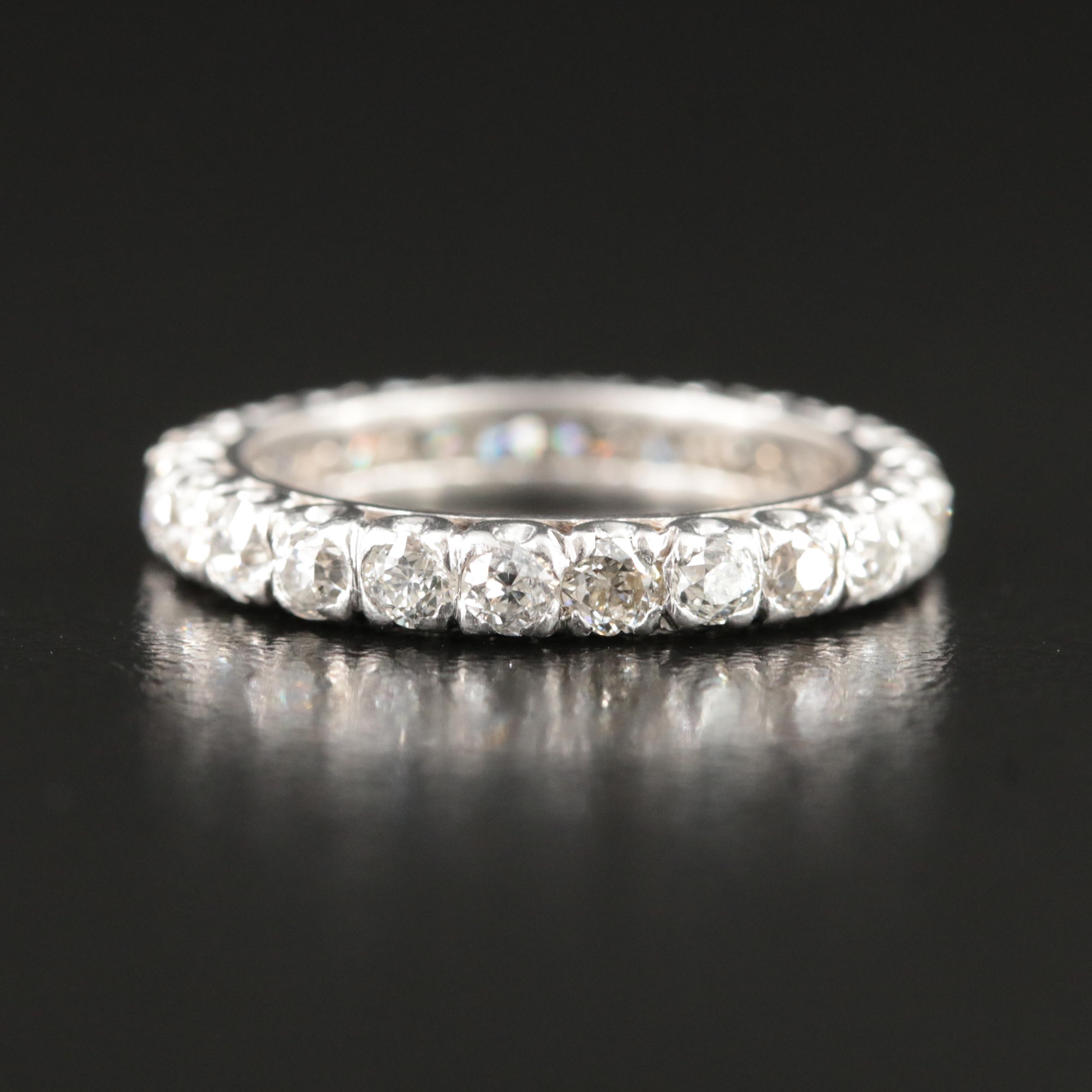 1950s Platinum 1.70 CTW Diamond Eternity Band