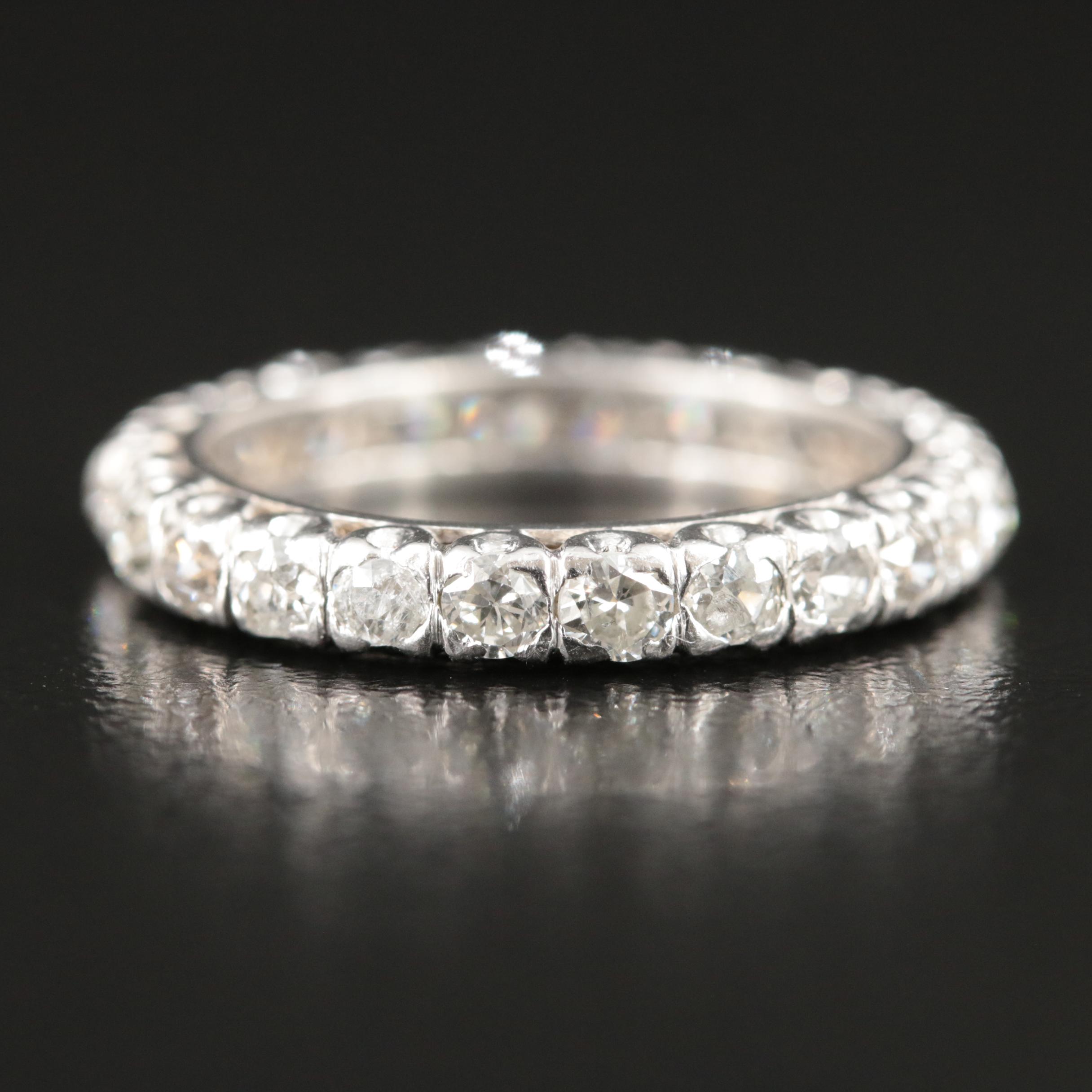 1950s Platinum 1.70 CTW Diamond Eternity Band
