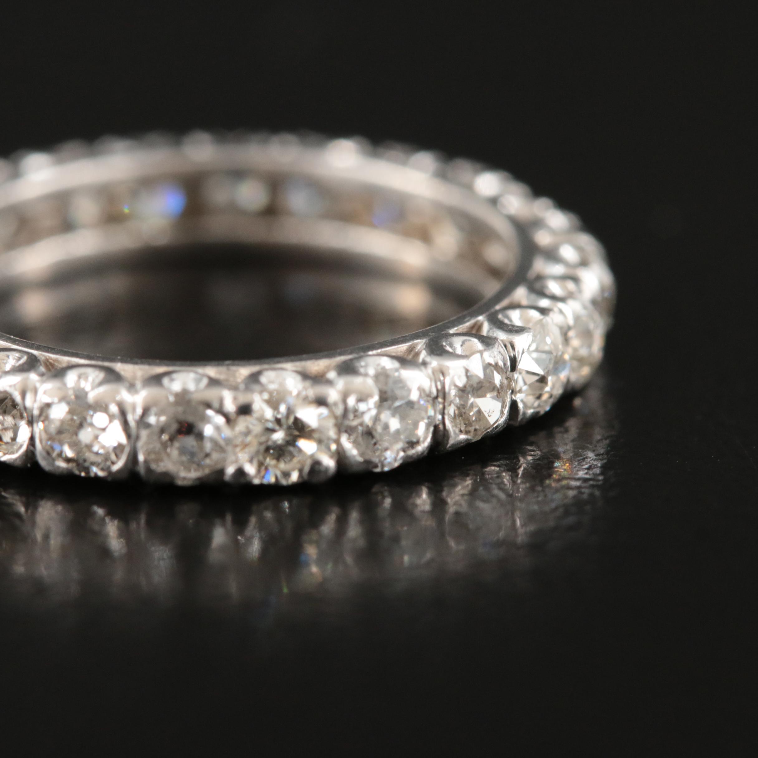 1950s Platinum 1.70 CTW Diamond Eternity Band