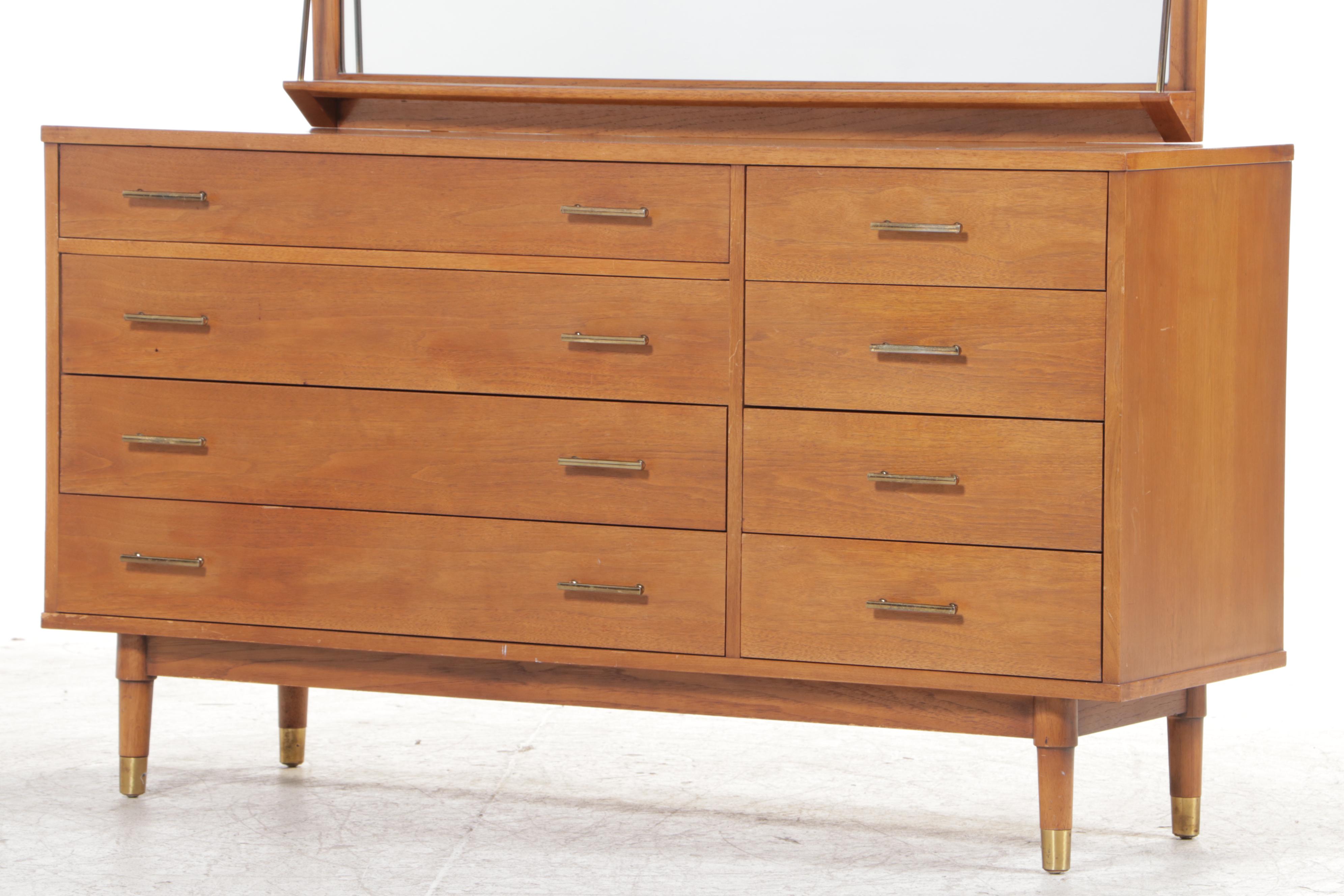 Drexel Mid Century Modern Hardwood Eight-Drawer Dresser