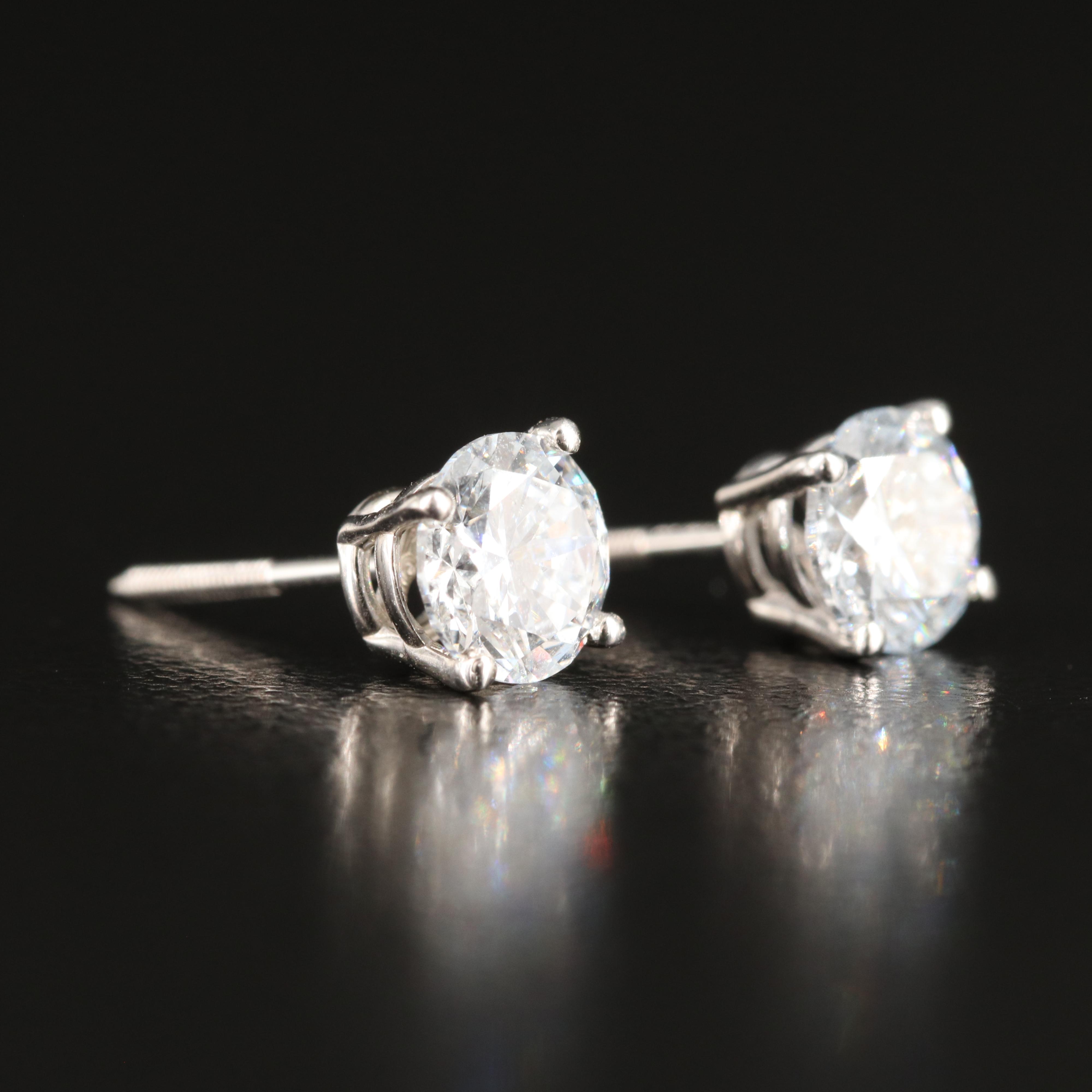 14K 1.28 CTW Lab Grown Diamond Stud Earrings