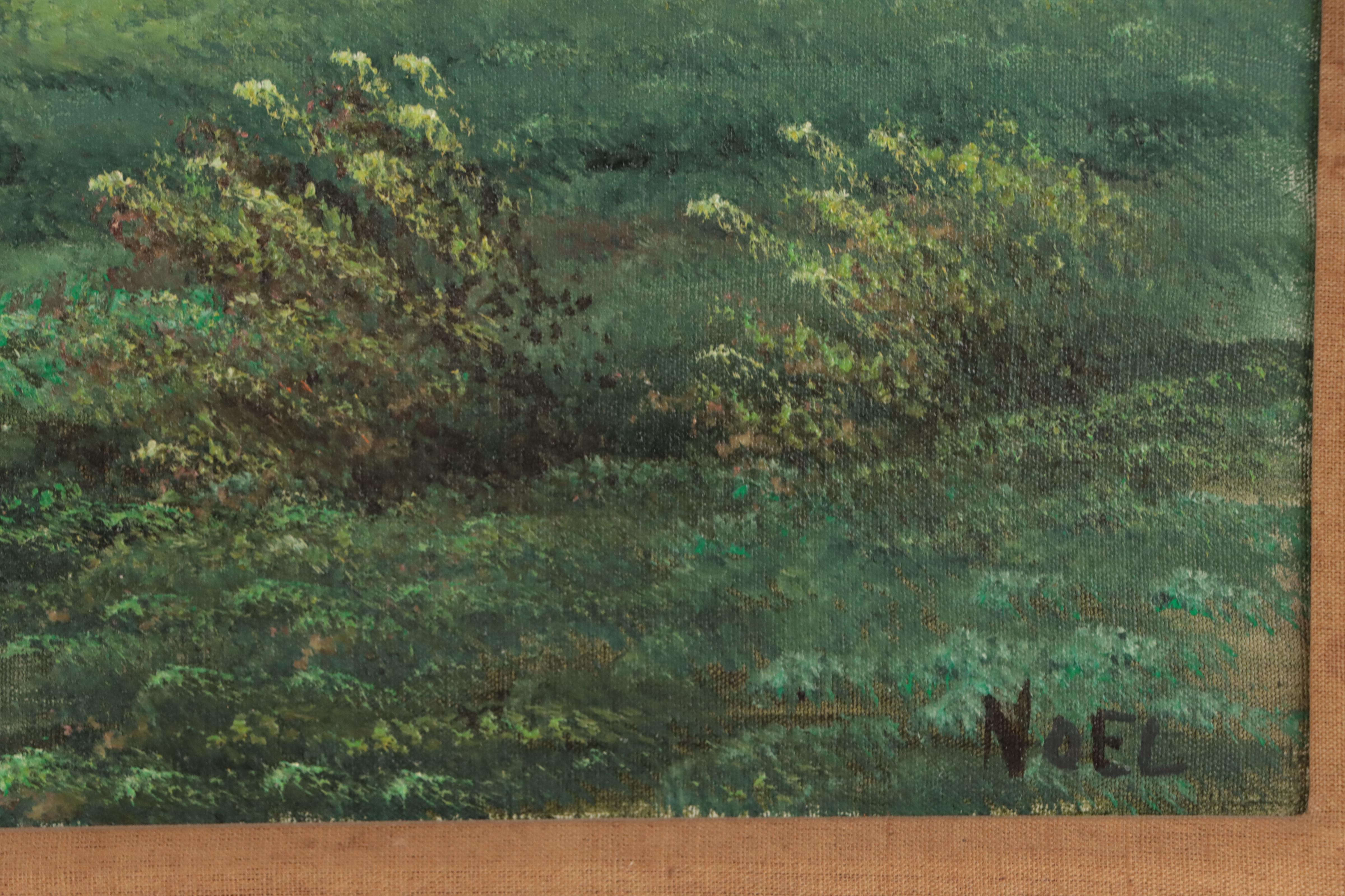 Naive Country Landscape Oil Painting