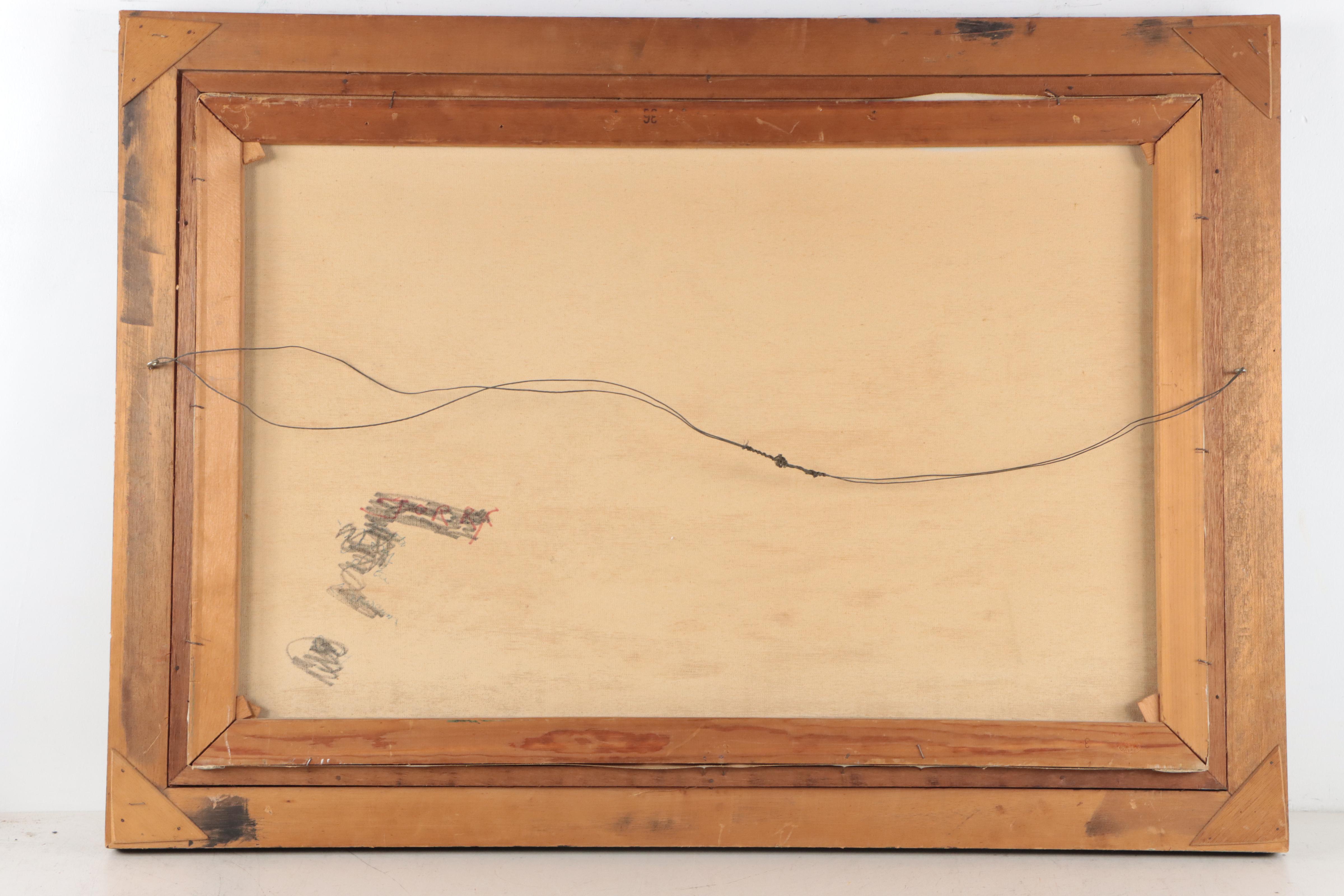 Naive Country Landscape Oil Painting