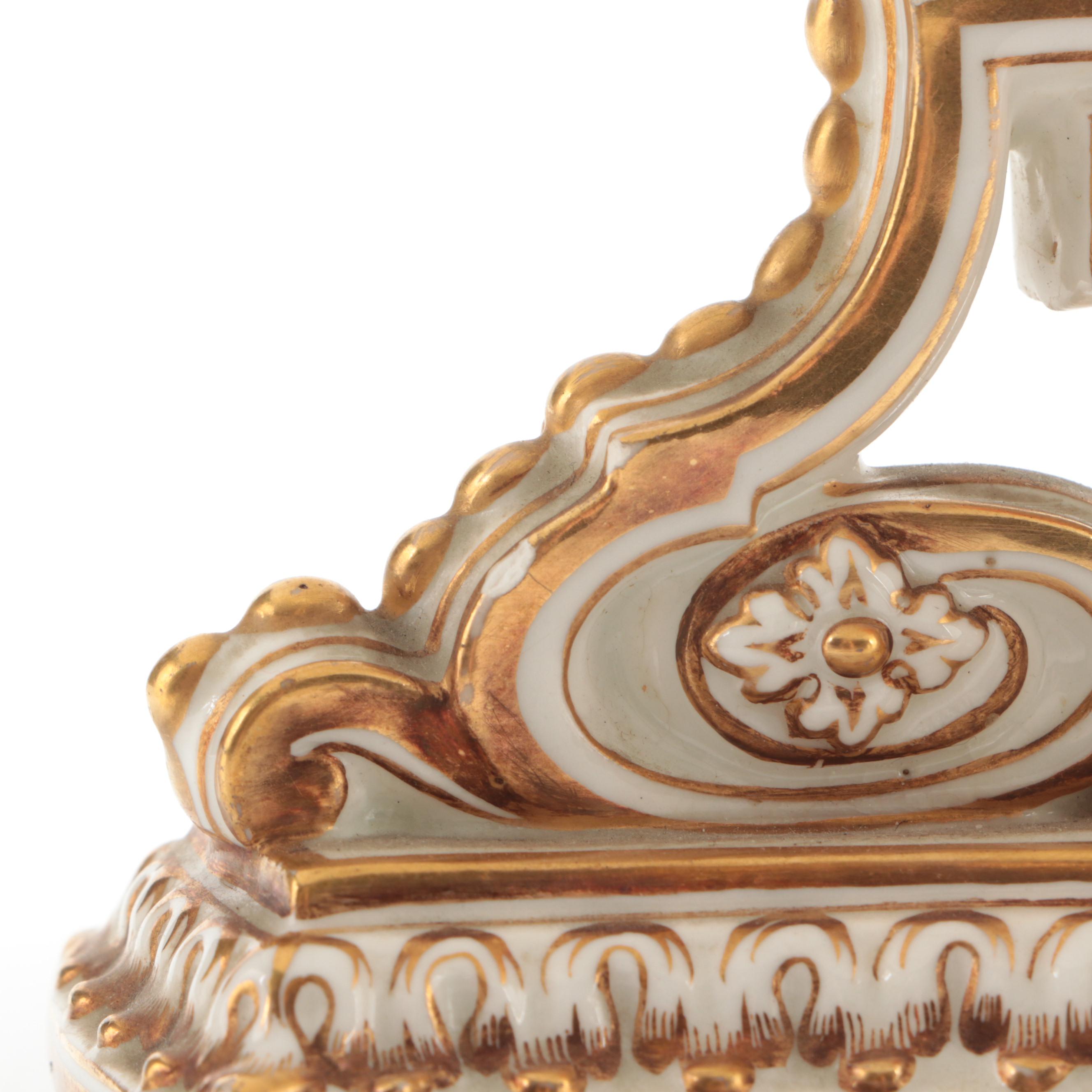 English Neoclassical Style Hand-Painted Porcelain Tazza, 1870