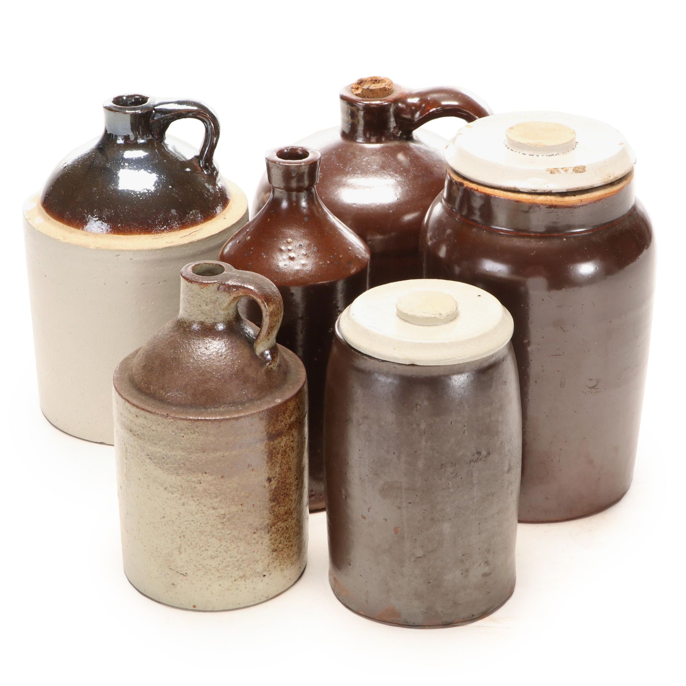 Salt Glazed Stoneware Jug and Canister Collection