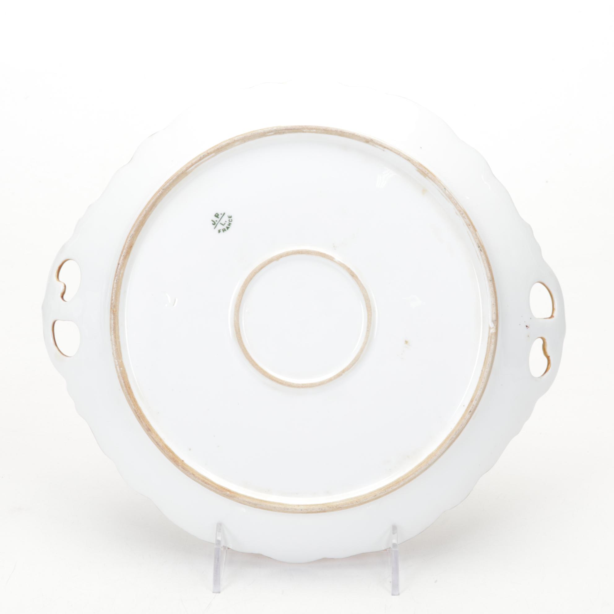 Limoges Hand-Painted Porcelain Platter with Other Wall Pocket and Tableware