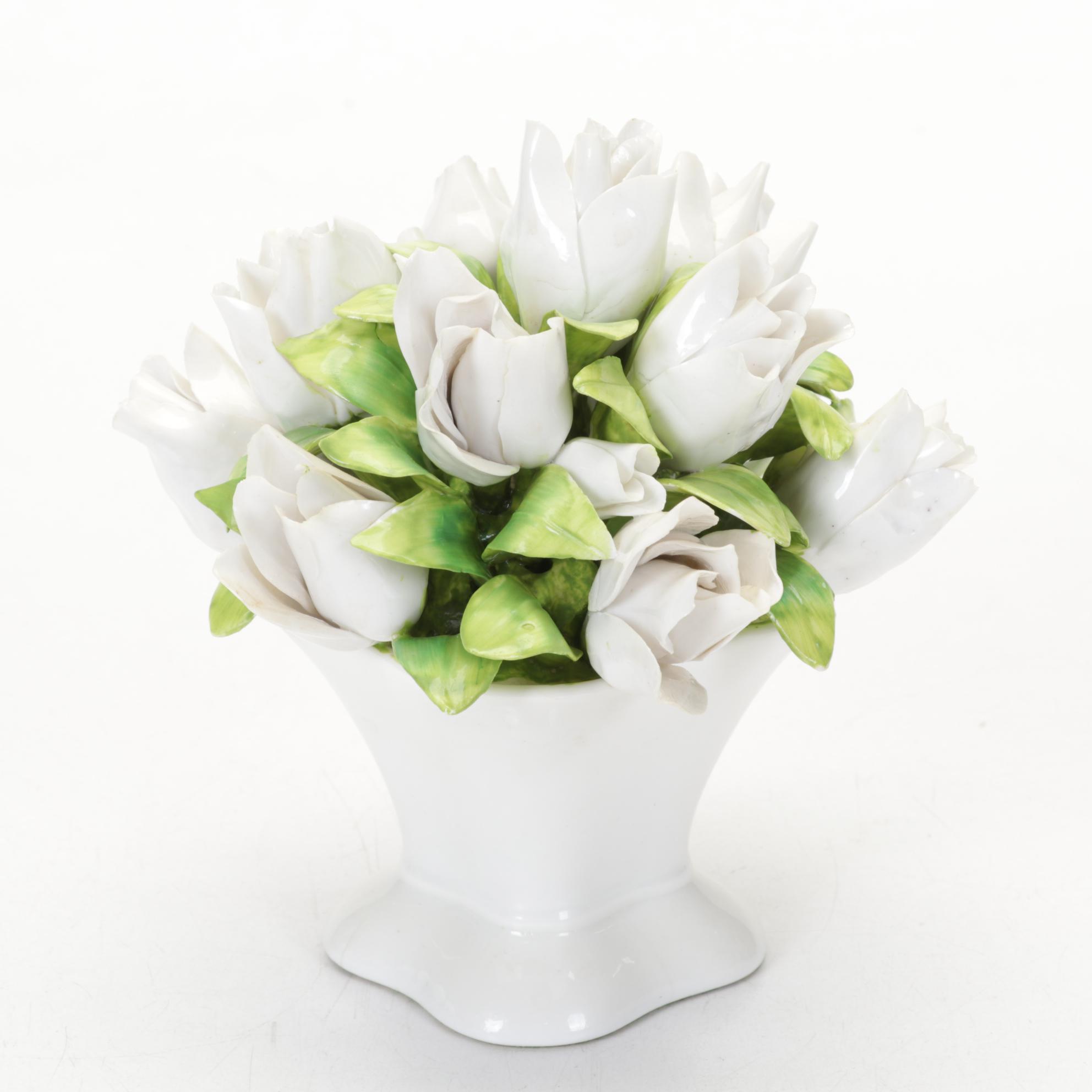 Limoges Hand-Painted Porcelain Platter with Other Wall Pocket and Tableware