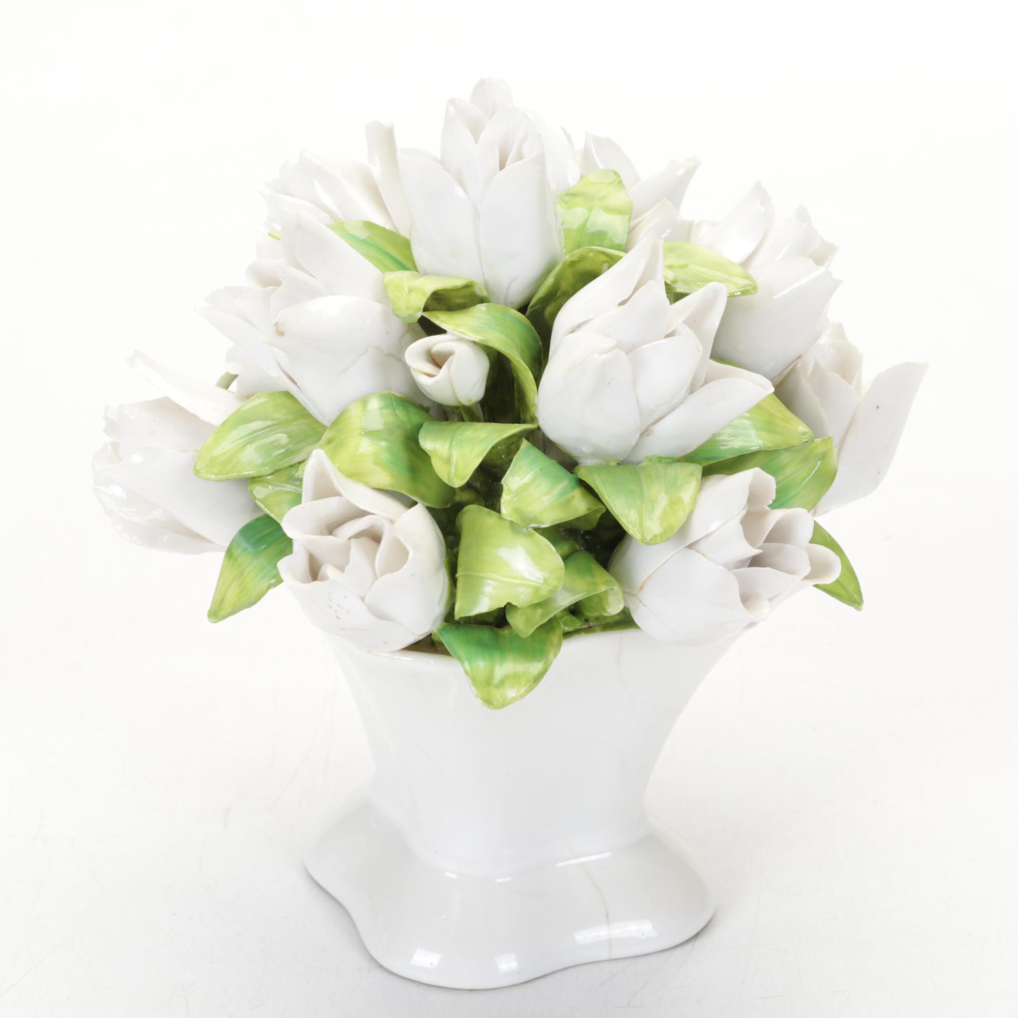 Limoges Hand-Painted Porcelain Platter with Other Wall Pocket and Tableware