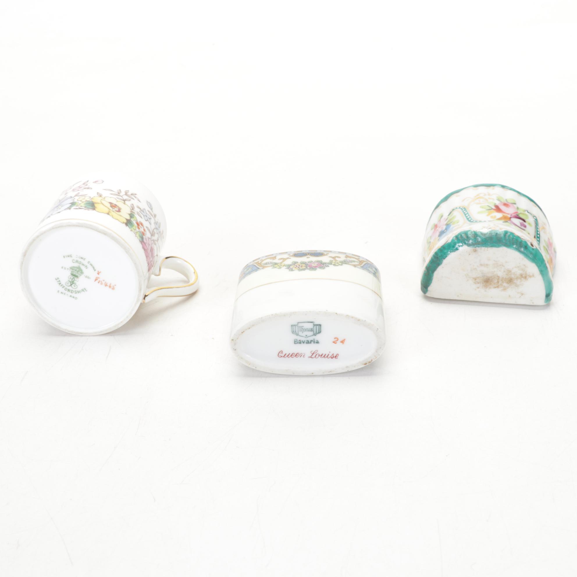 Limoges Hand-Painted Porcelain Platter with Other Wall Pocket and Tableware