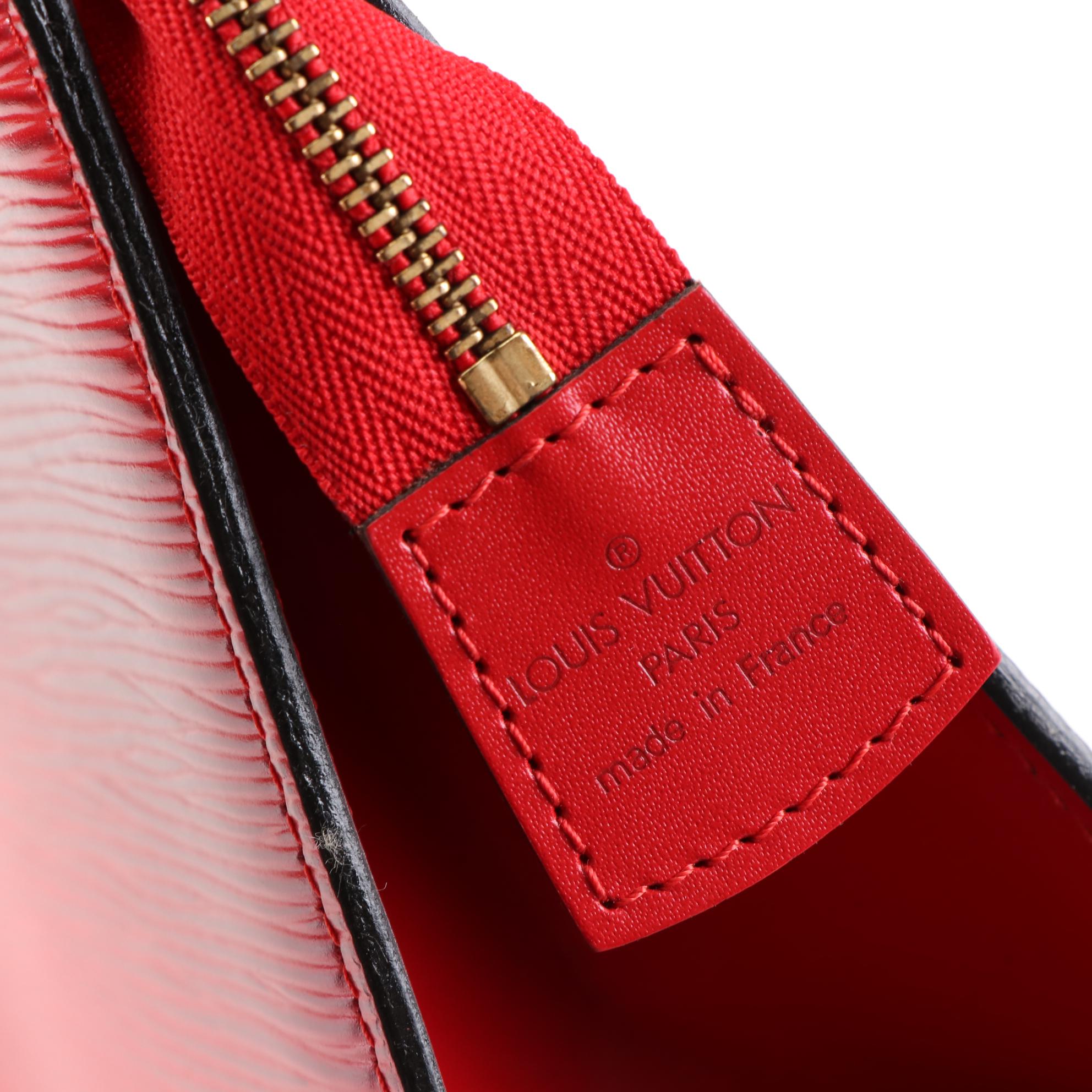 Louis Vuitton Crete Trousse Clutch in Red Epi and Smooth Leather