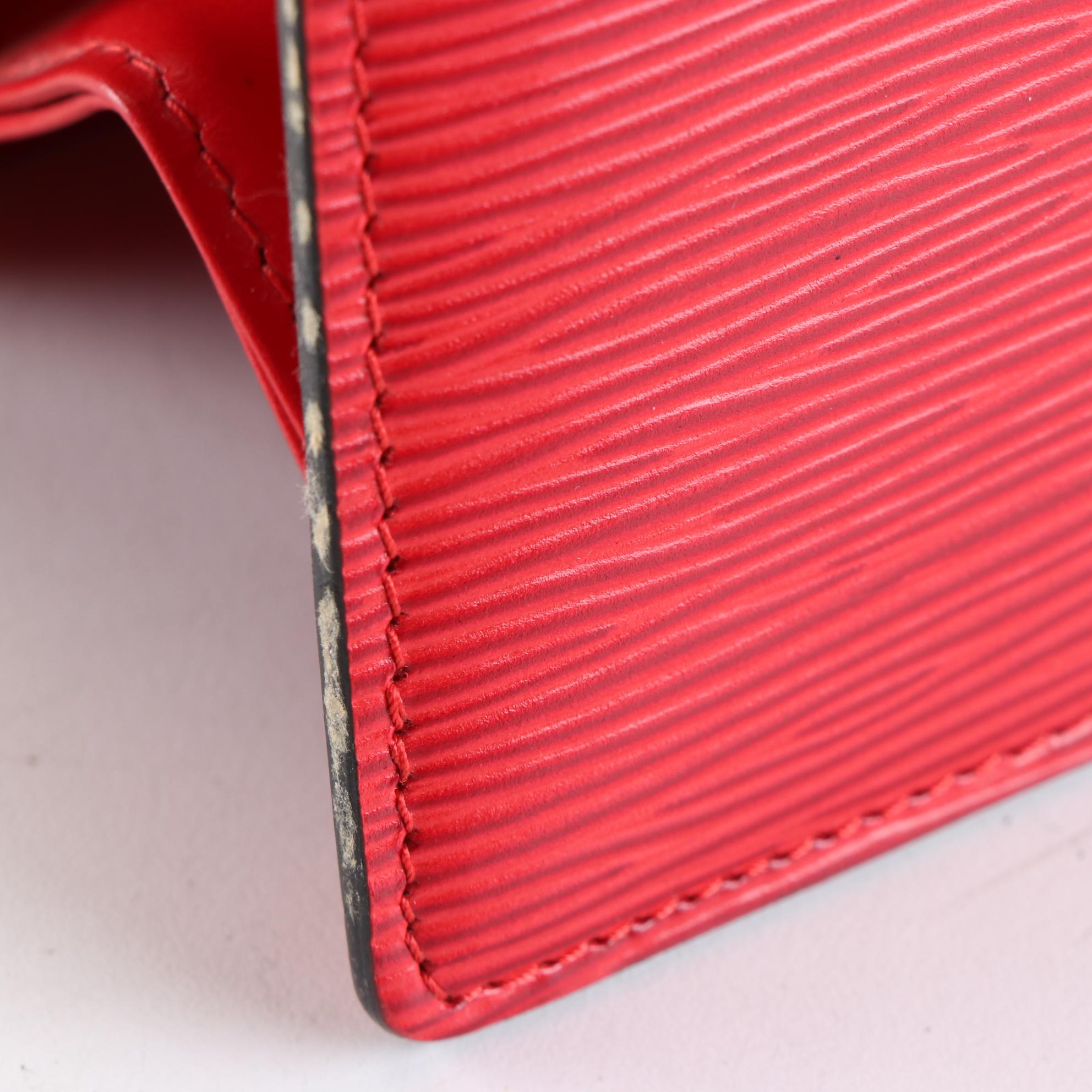 Louis Vuitton Crete Trousse Clutch in Red Epi and Smooth Leather