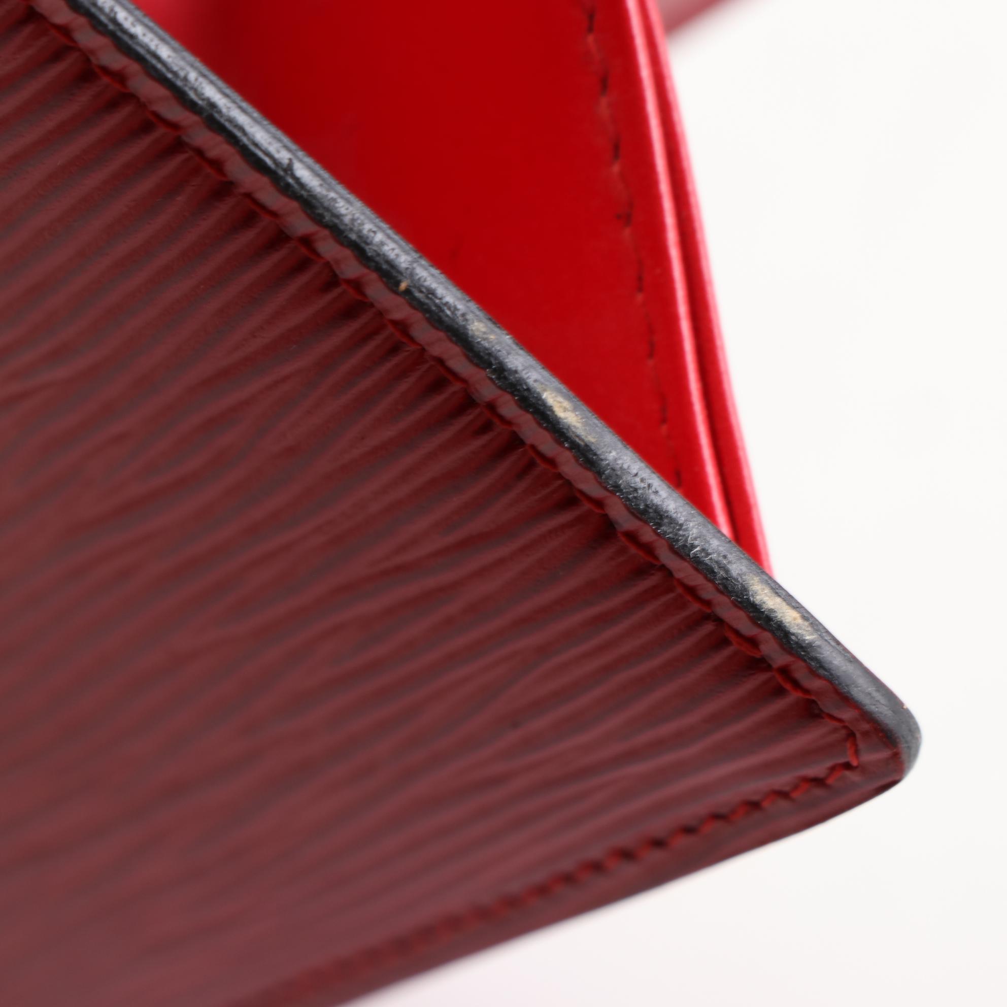 Louis Vuitton Crete Trousse Clutch in Red Epi and Smooth Leather