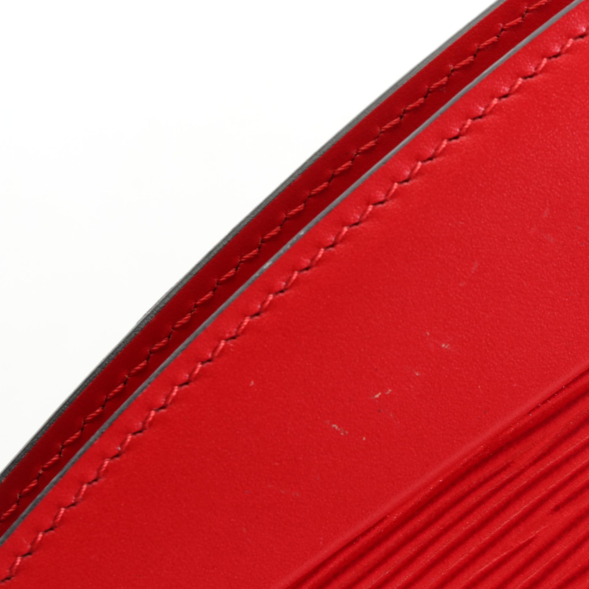 Louis Vuitton Crete Trousse Clutch in Red Epi and Smooth Leather