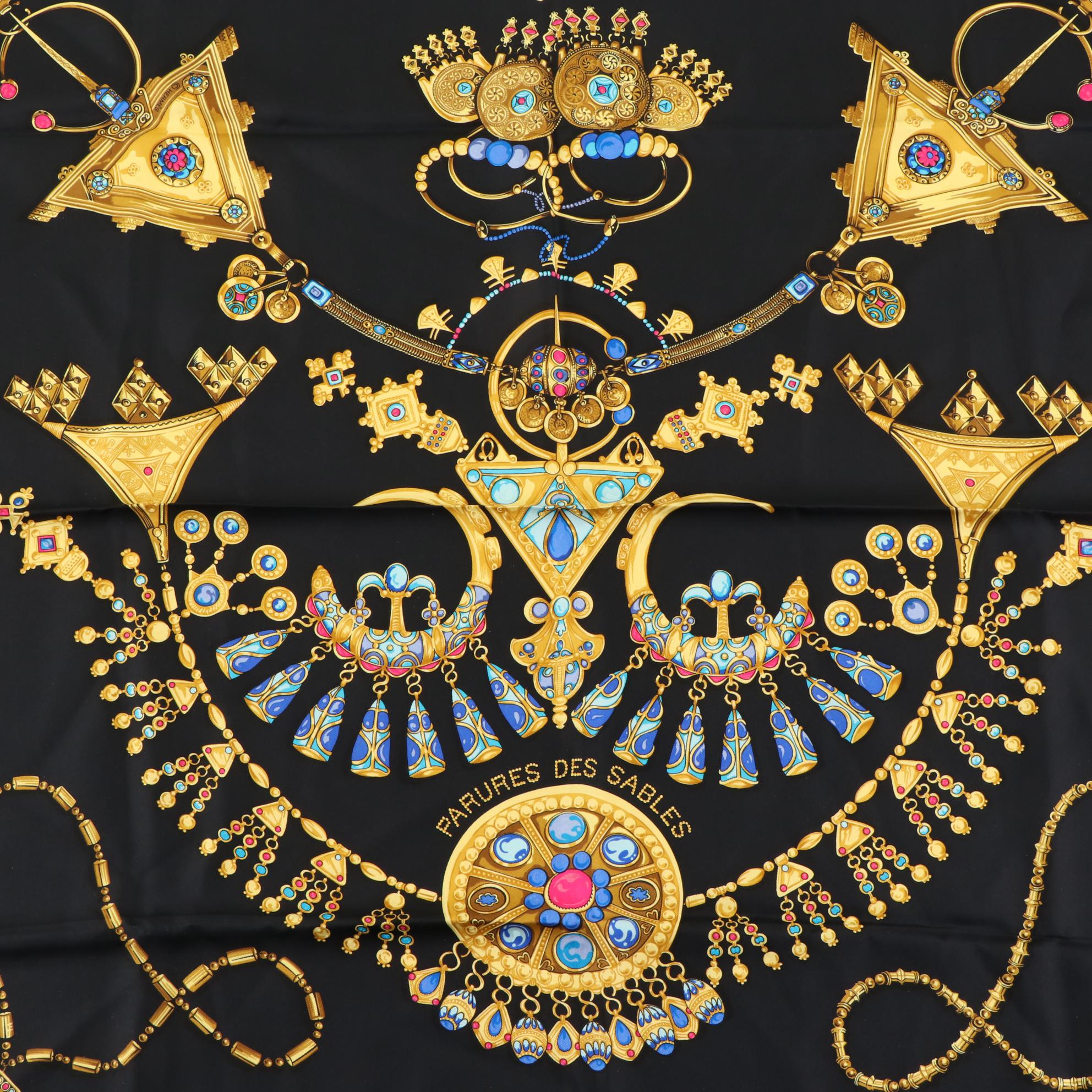 Hermès "Parures des Sables" Scarf 90 in Silk Twill