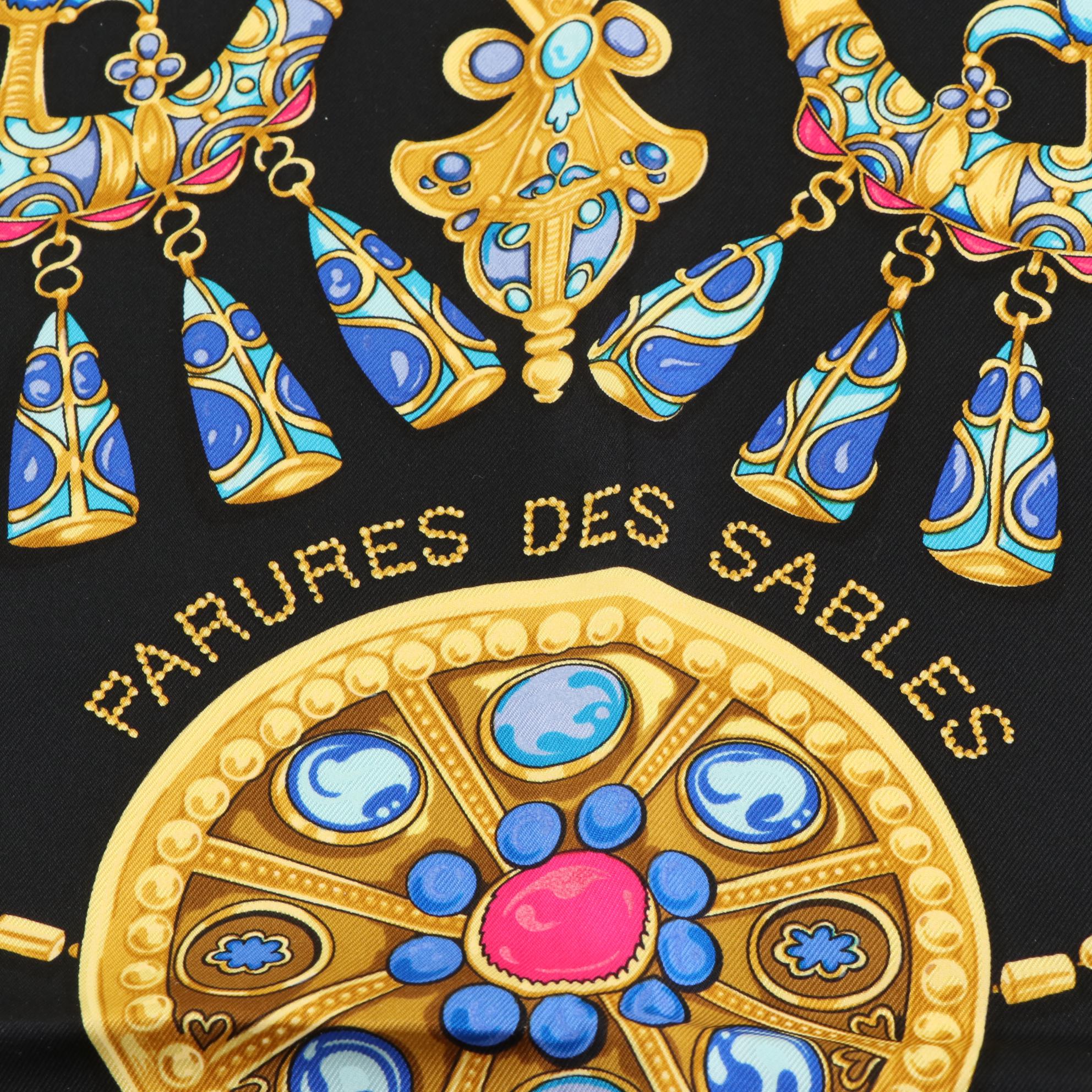 Hermès "Parures des Sables" Scarf 90 in Silk Twill