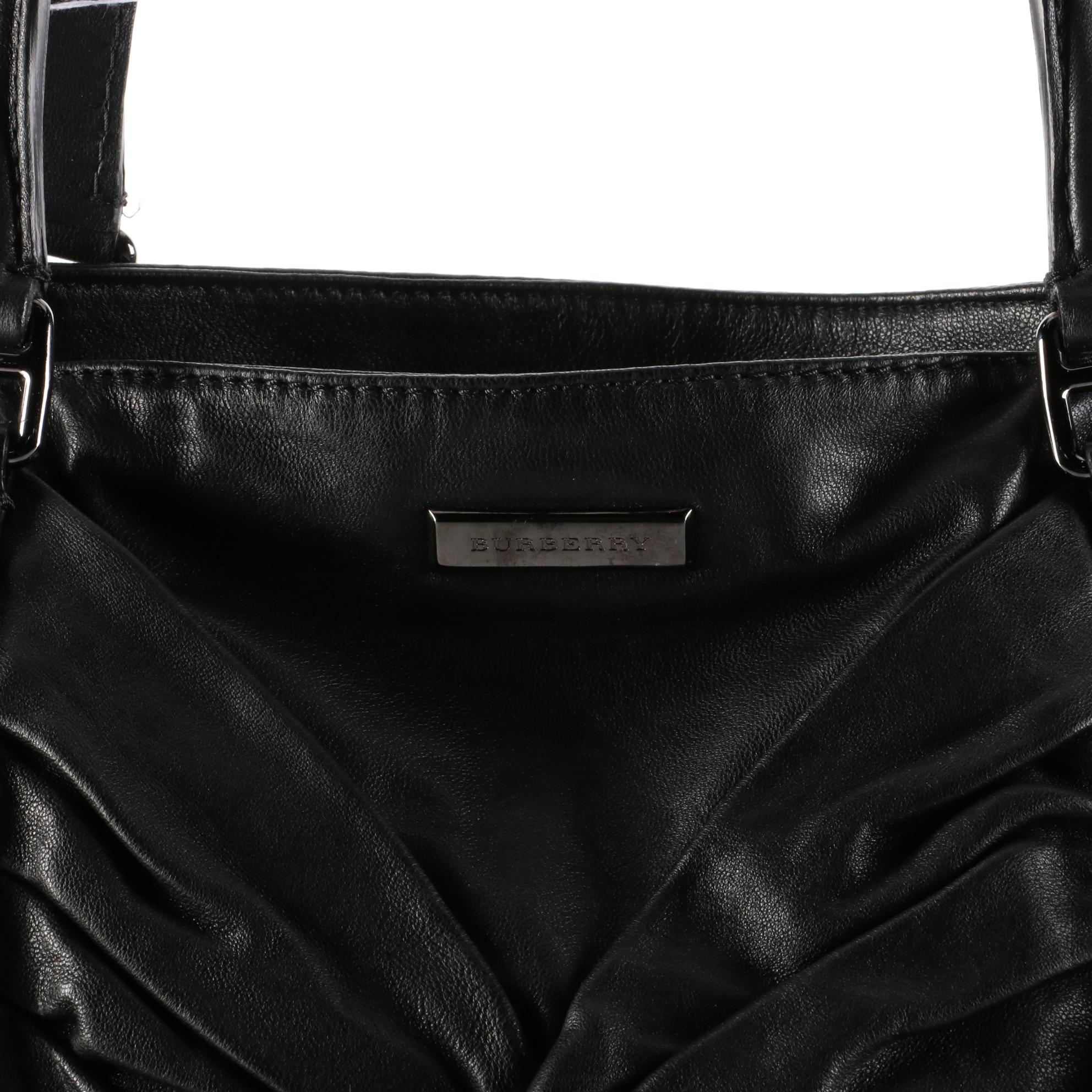 Burberry Medium Soft Knot Healy Tote in Black Soft Leather
