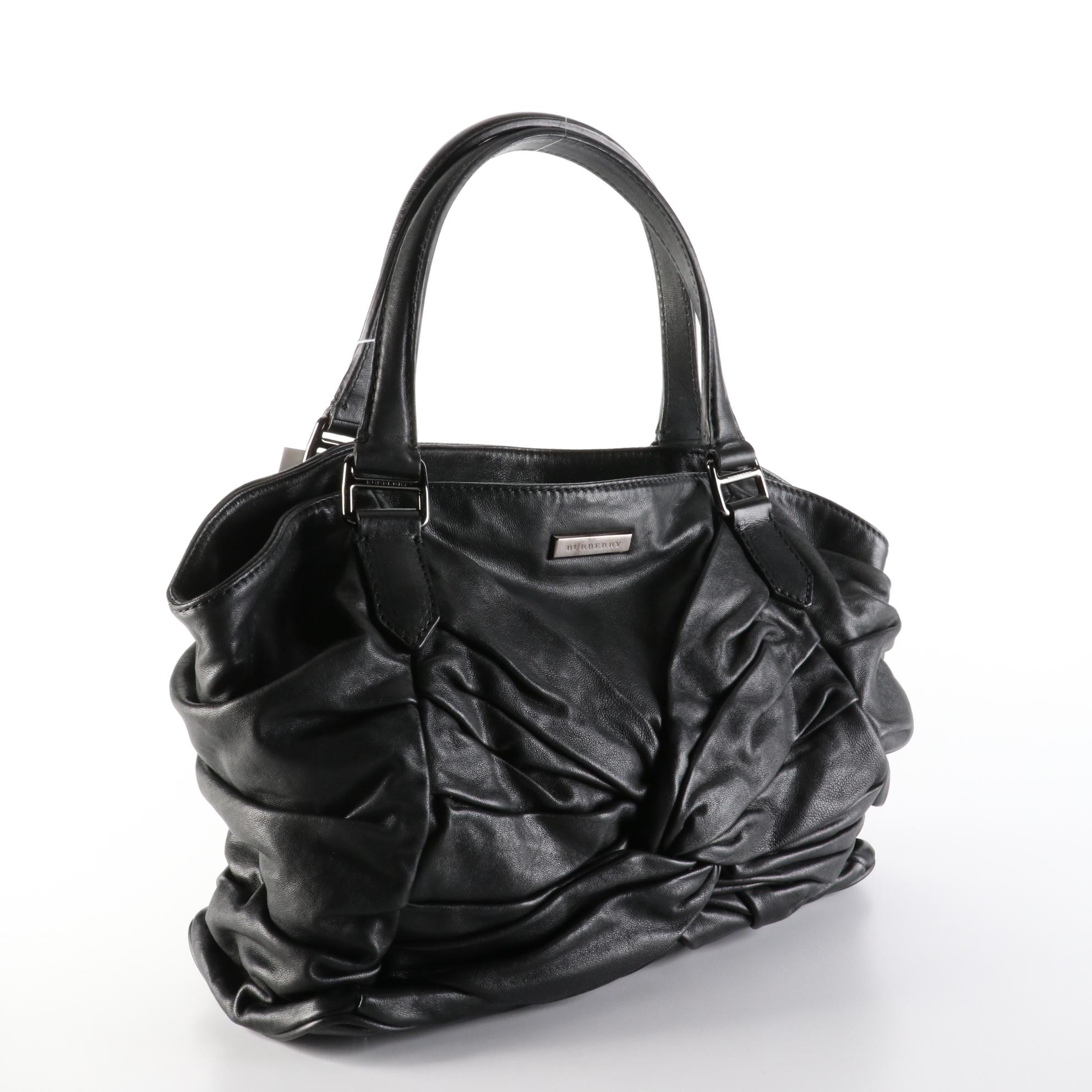 Burberry Medium Soft Knot Healy Tote in Black Soft Leather