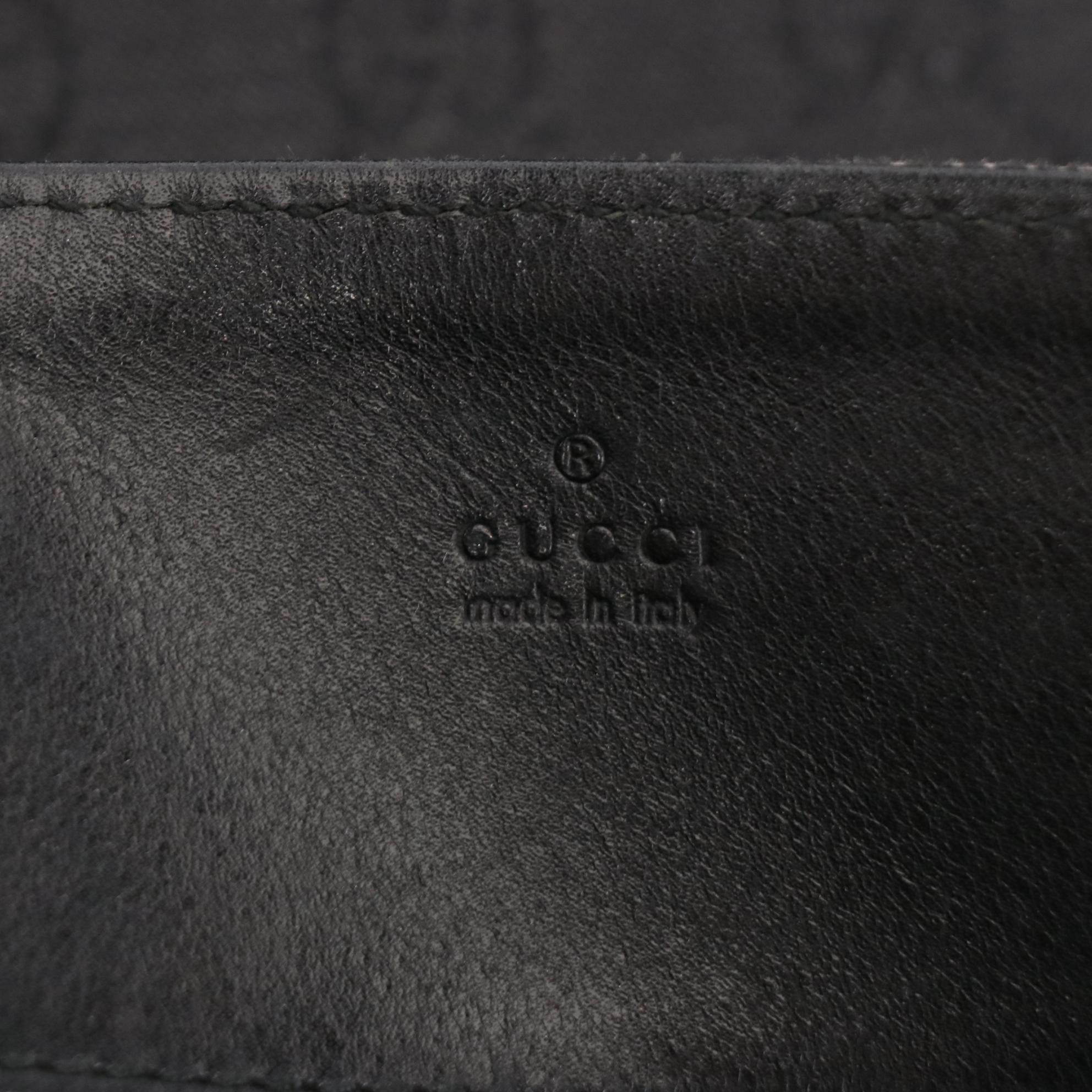 Gucci Gifford Tote Bag in GG Denim and Black Leather