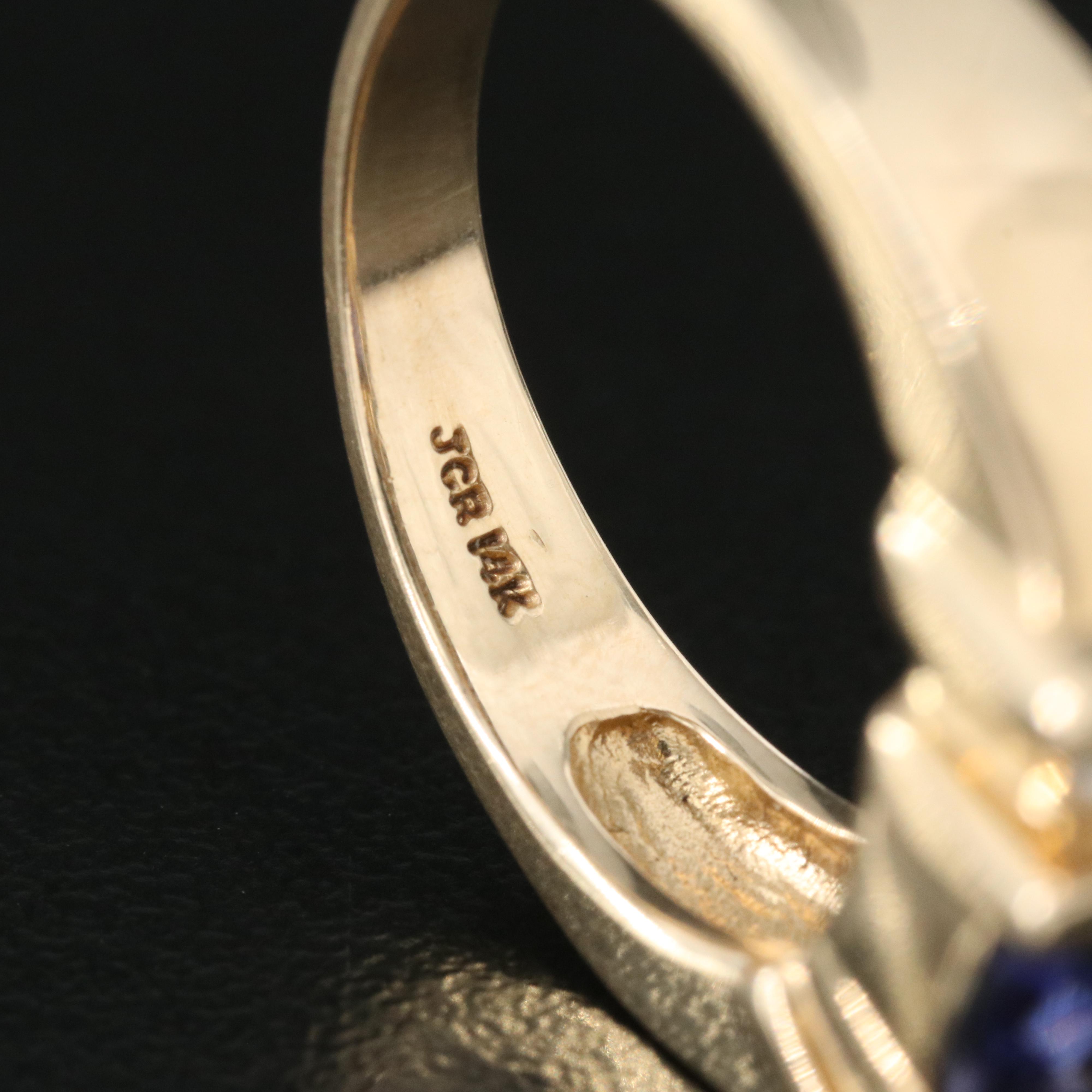 14K Iolite and Diamond Ring