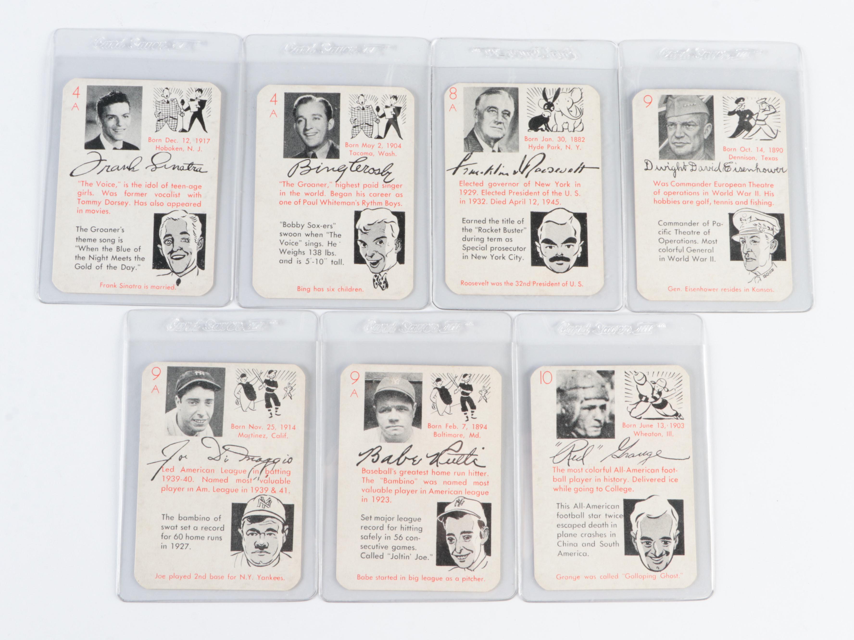 1945 Leister Autographs Card Game Complete Set with Babe Ruth and More
