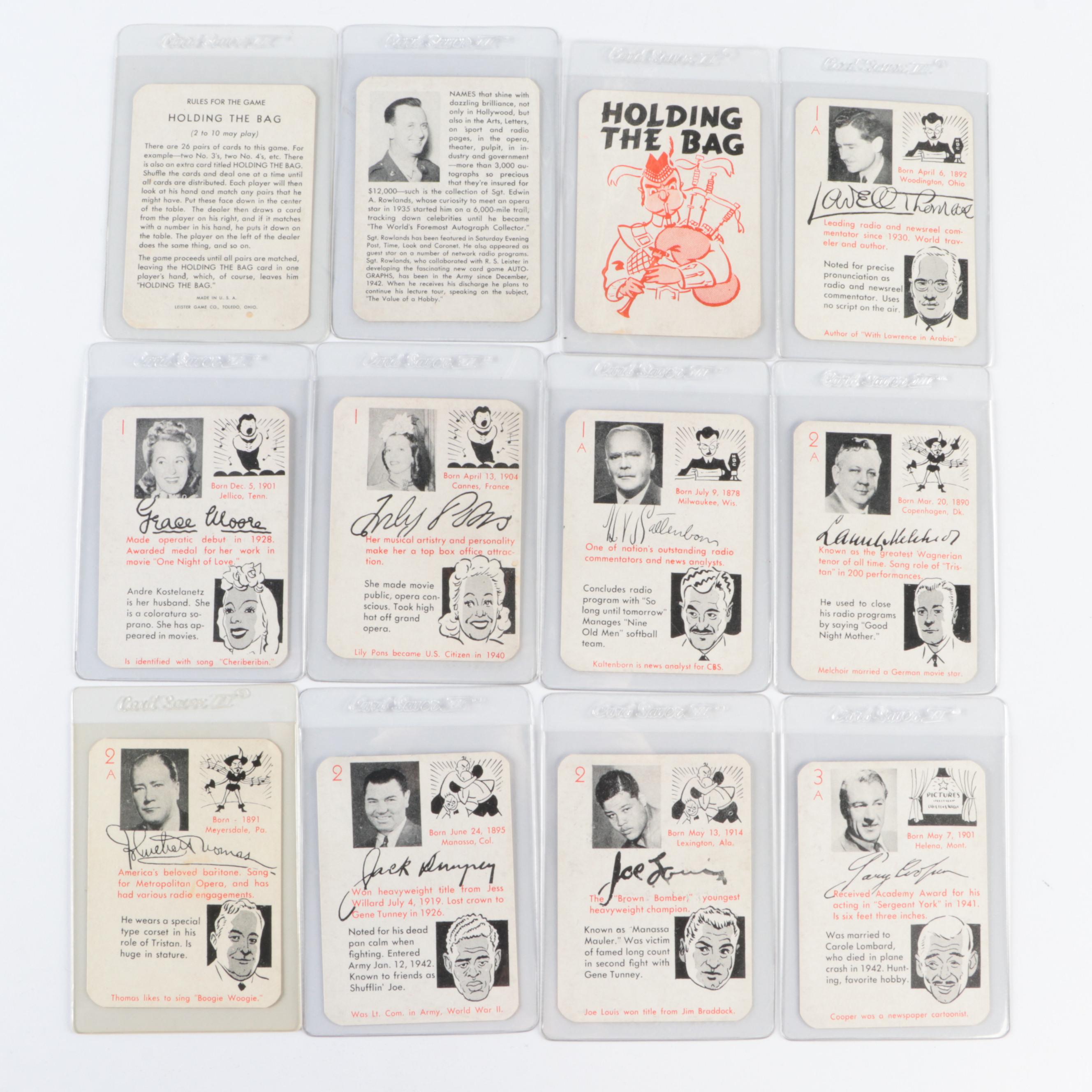 1945 Leister Autographs Card Game Complete Set with Babe Ruth and More
