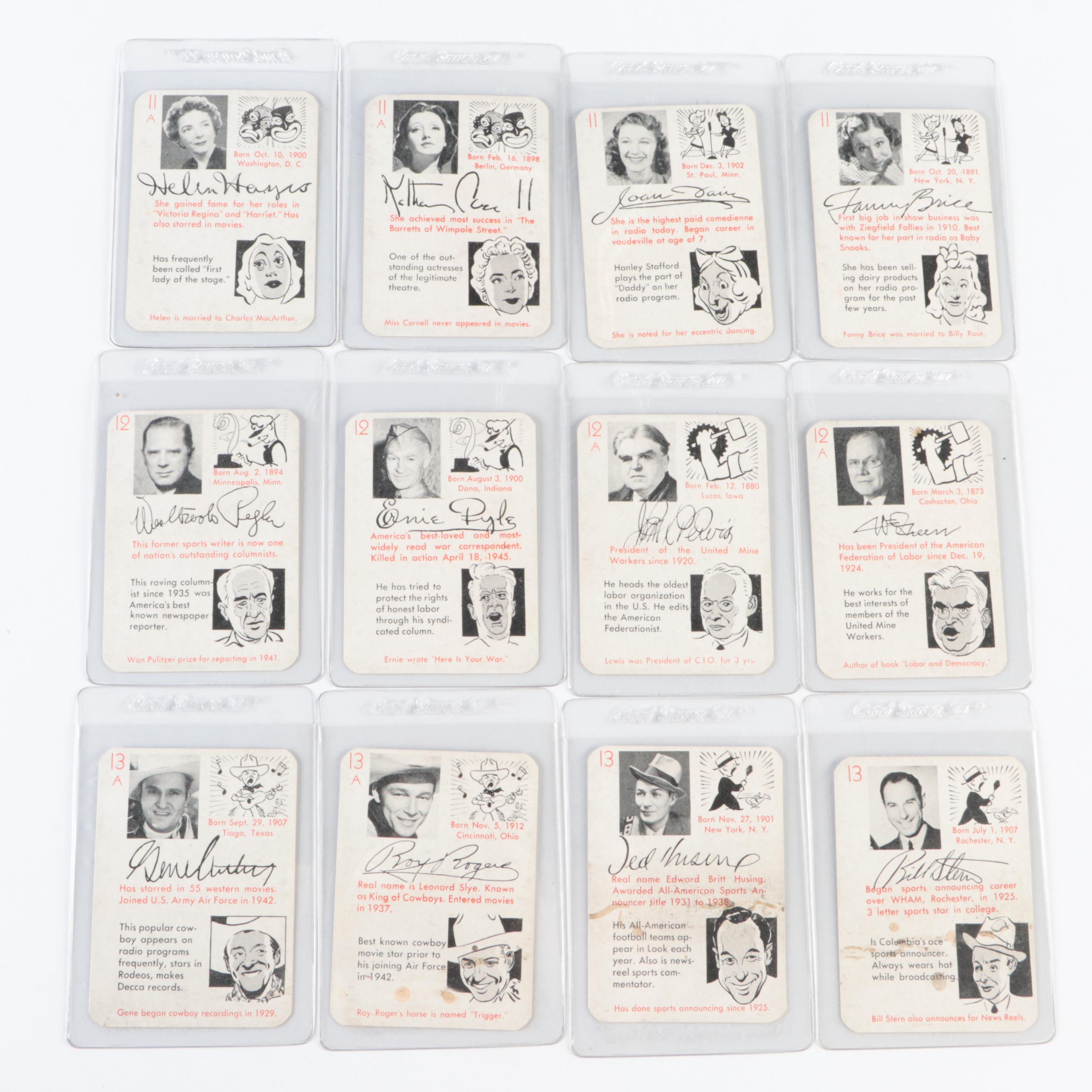 1945 Leister Autographs Card Game Complete Set with Babe Ruth and More