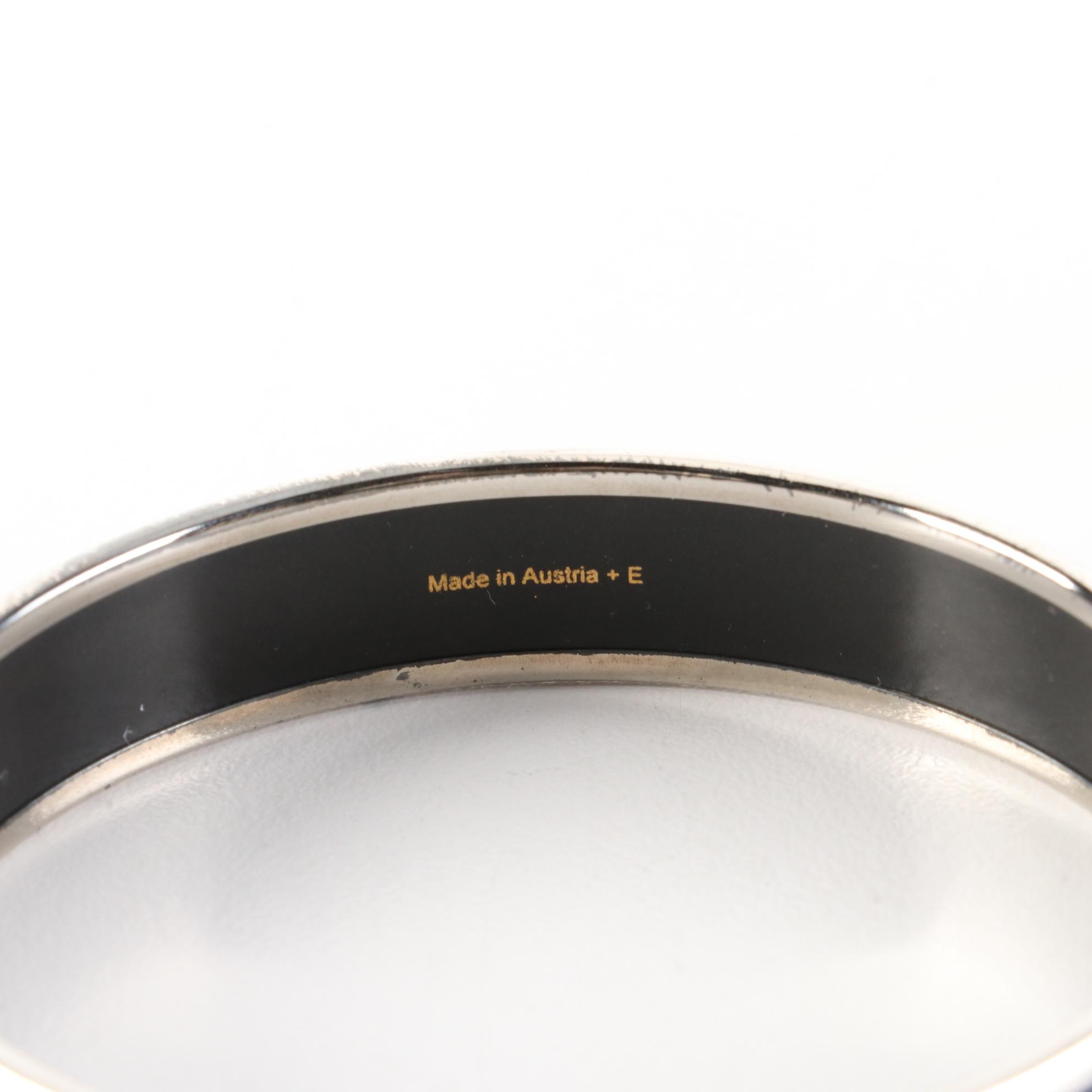 Hermès Blue Enamel Bangle Bracelet