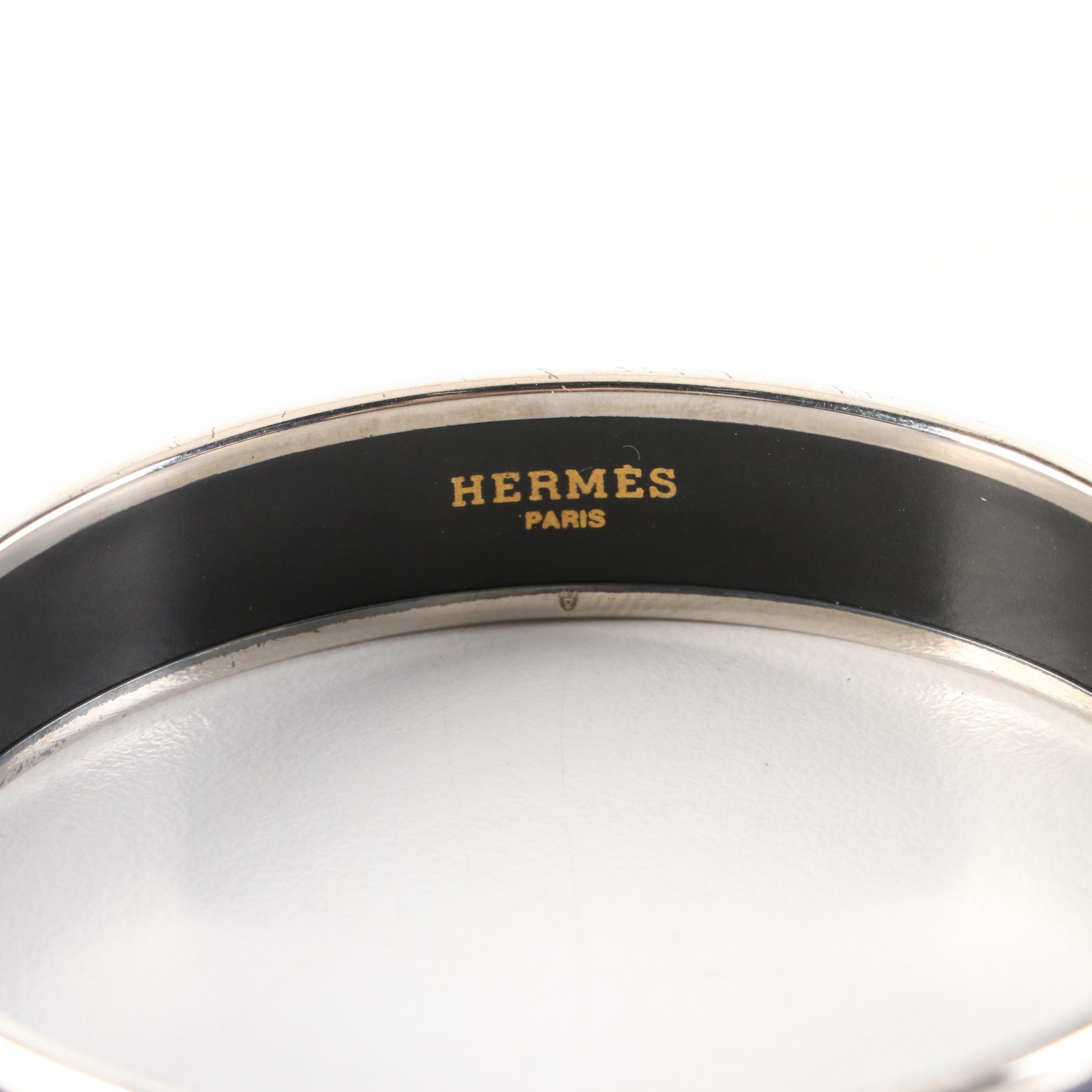 Hermès Blue Enamel Bangle Bracelet