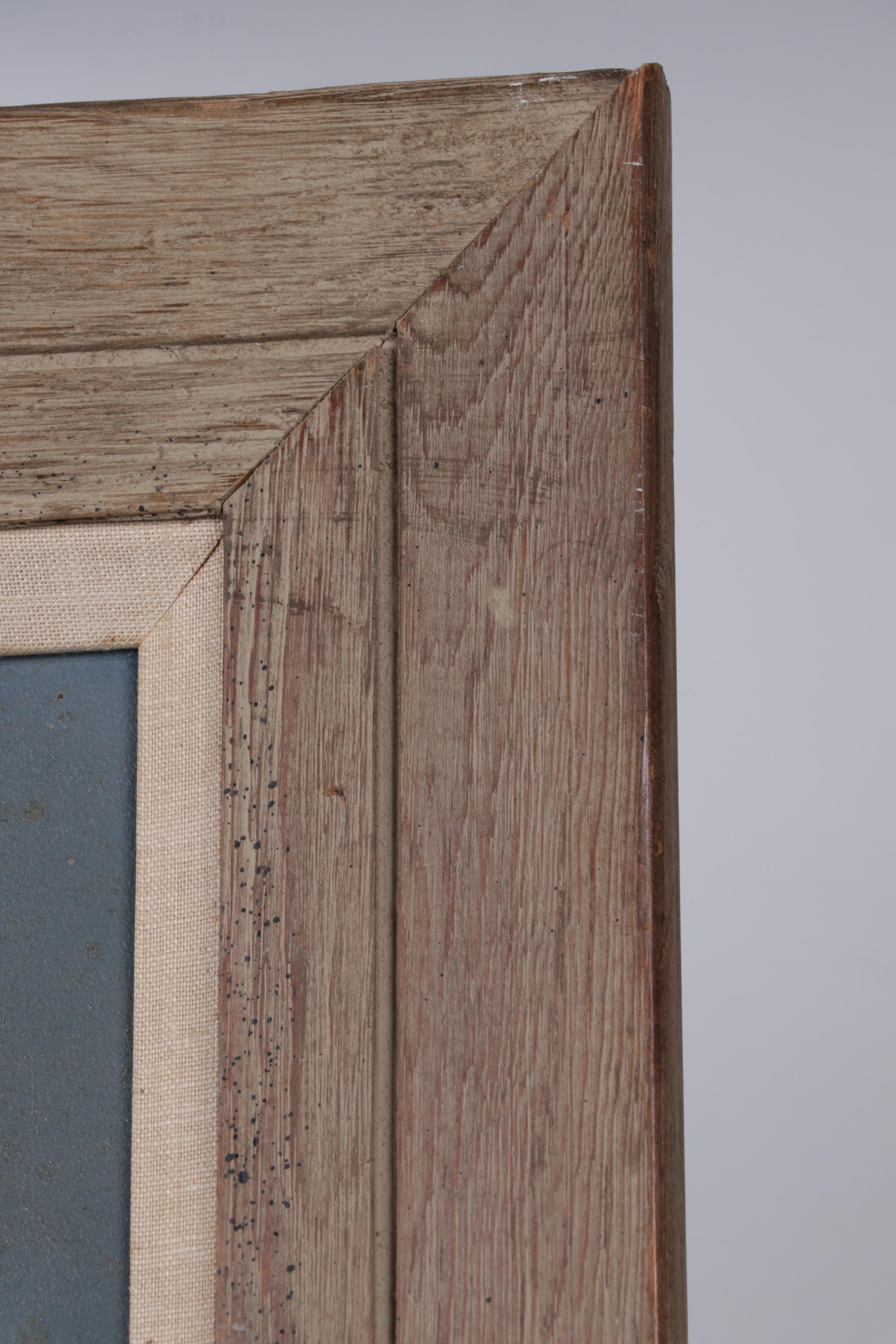 Primitivist Oil Painting of Figures Gathering Firewood in Mountain Valley, 1977