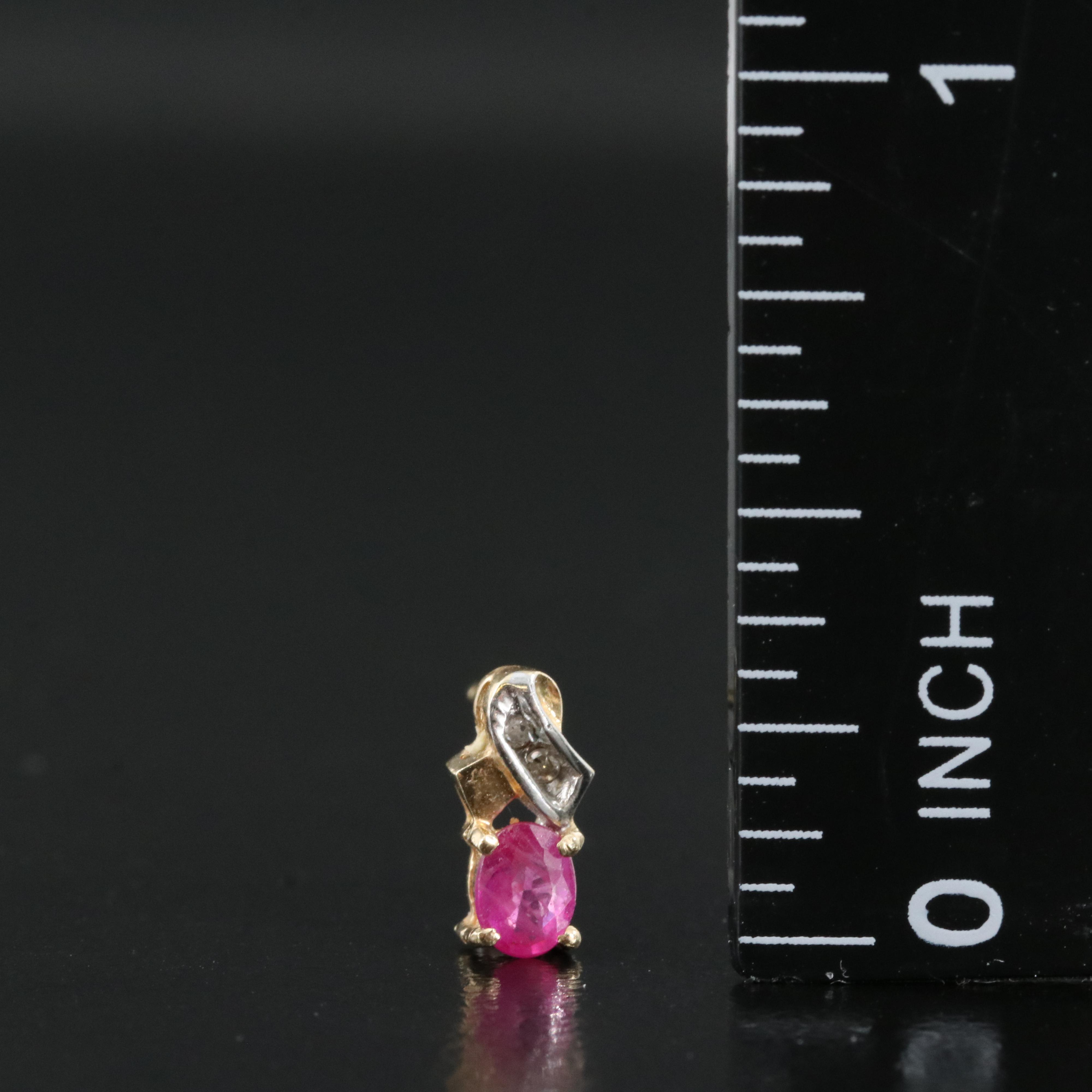 10K Ruby and Diamond Earrings