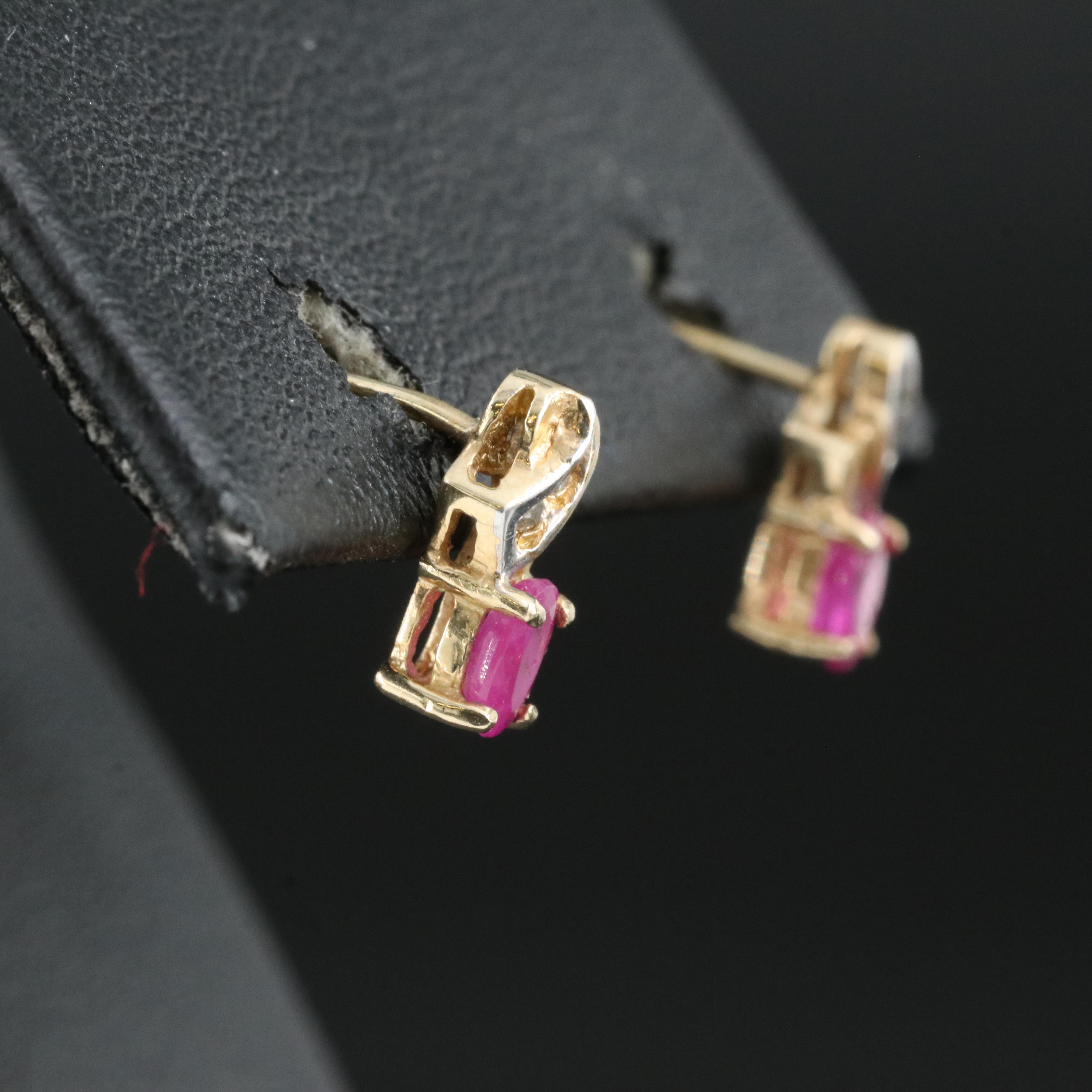 10K Ruby and Diamond Earrings